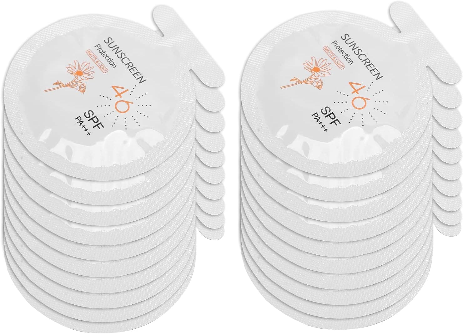 Face & Body Sunscreen,Travel Packet SPF46 PA+++, None Greasy and Moisturizing Sunscreen for Most of Skins Portable Resist Water Sunscreen for Sport, Mini SPF46+ 3ml x 20 Bags