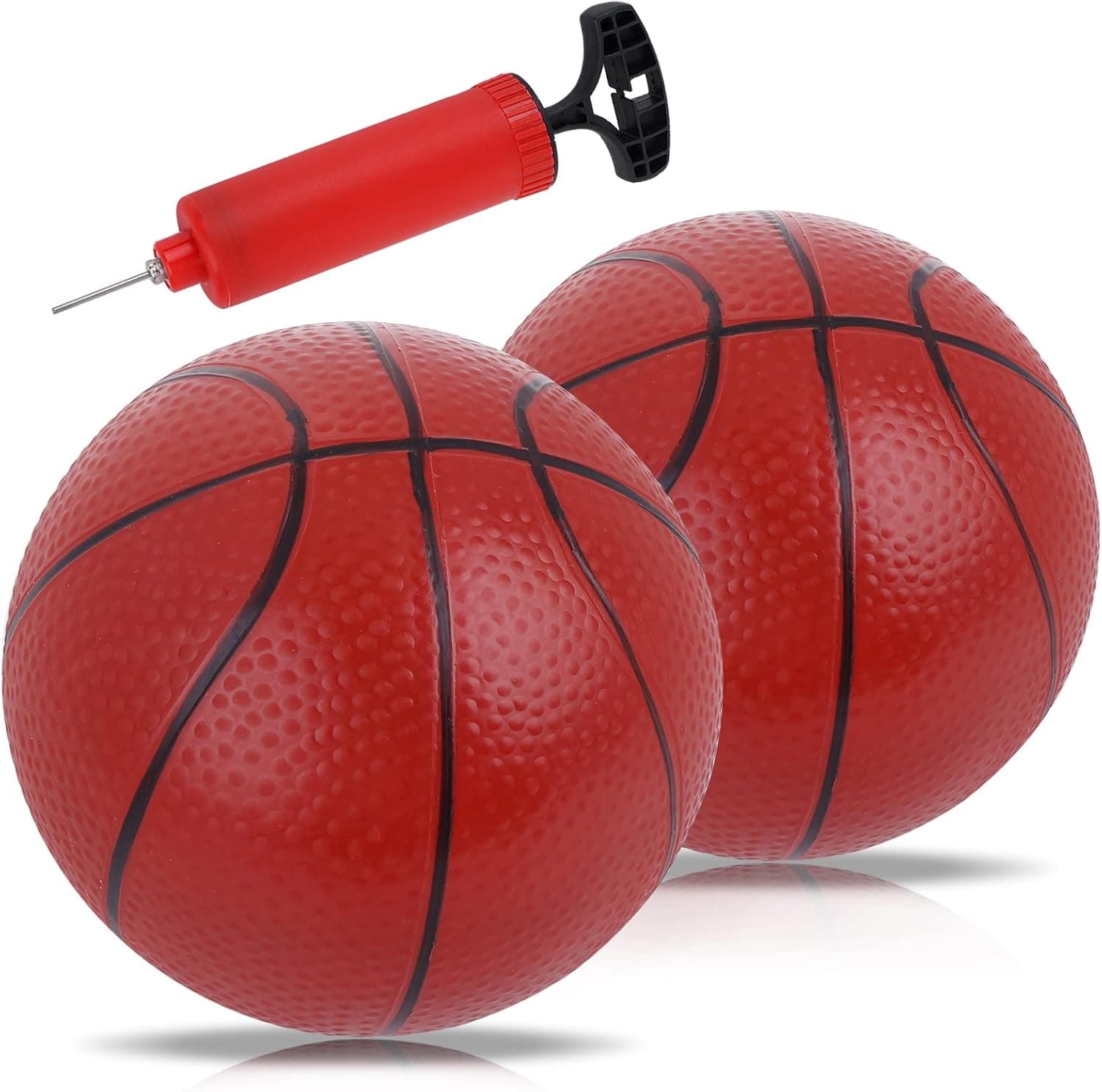 Grevosea 2 Pack Mini Basketballs for Kids, 5.5" Inflatable Miniature Basketball Set with Included Pump and Needle Small Basketball for Kids Teenagers Indoor and Outdoor Play Pool Parties