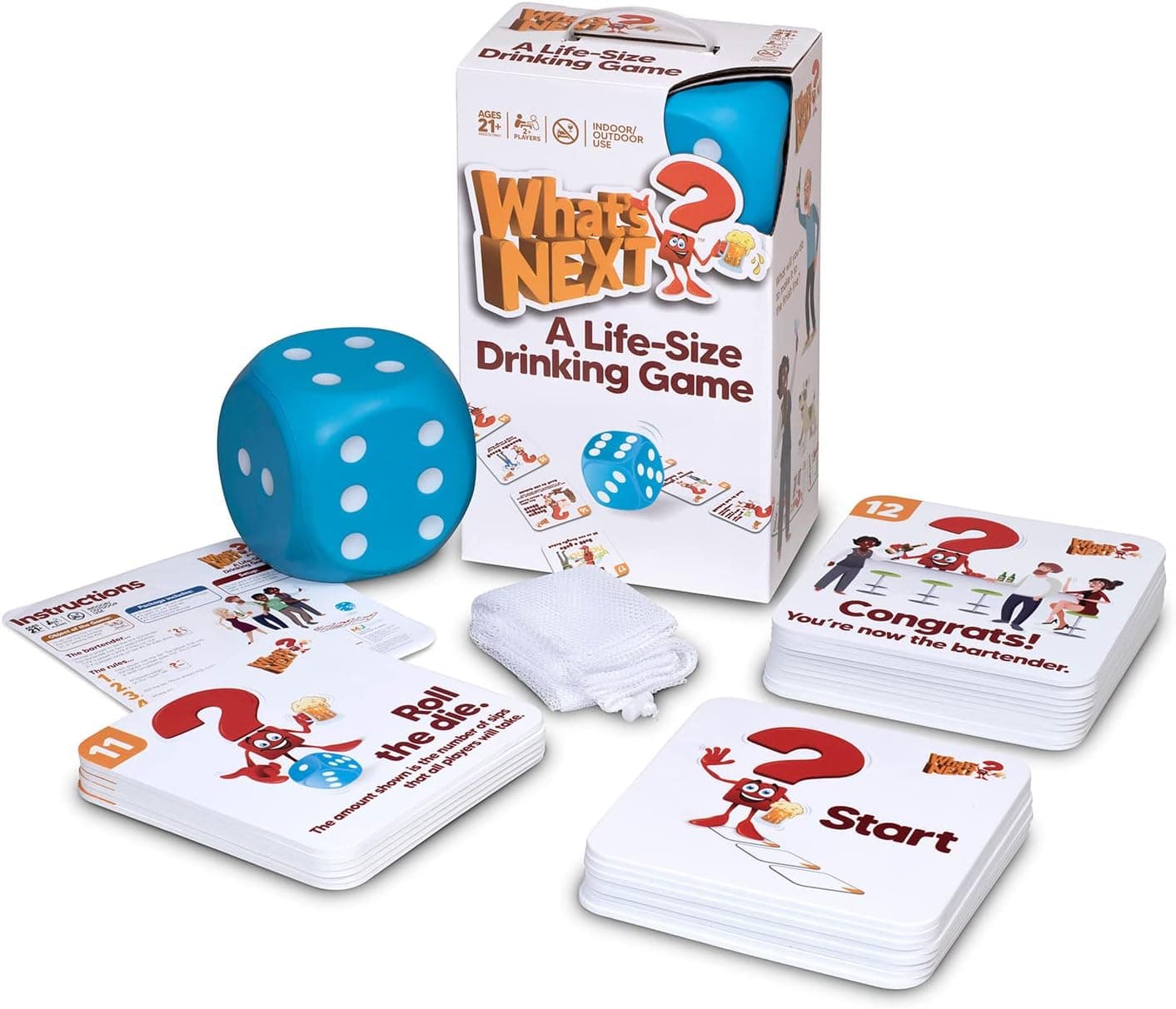 Life-Size Adult Party Game – 21+ Fun Drinking Game for Adult Parties Where You're The Game Piece – Foam Card Drinking Party Game for Girls Night, Guys Night, Camping, Bars, & More by M&J Games