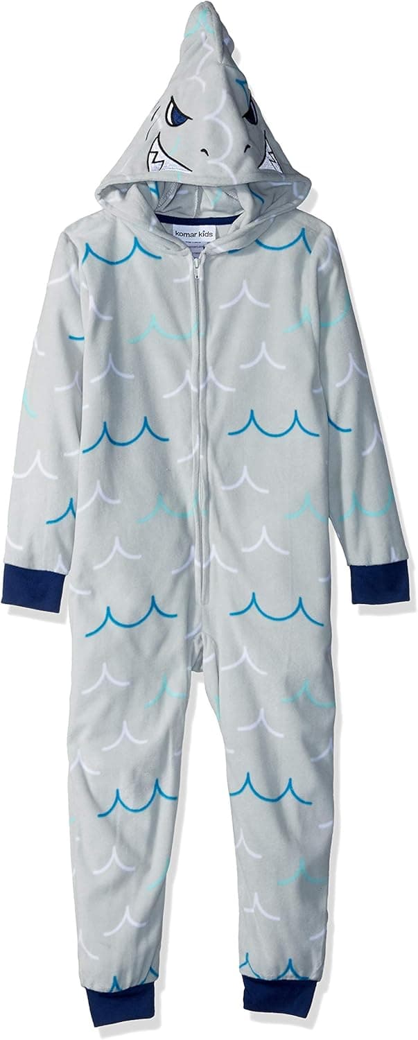 Komar Kids Boys' Big Plush Velour Fleece Hooded Blanket Sleeper Pajama