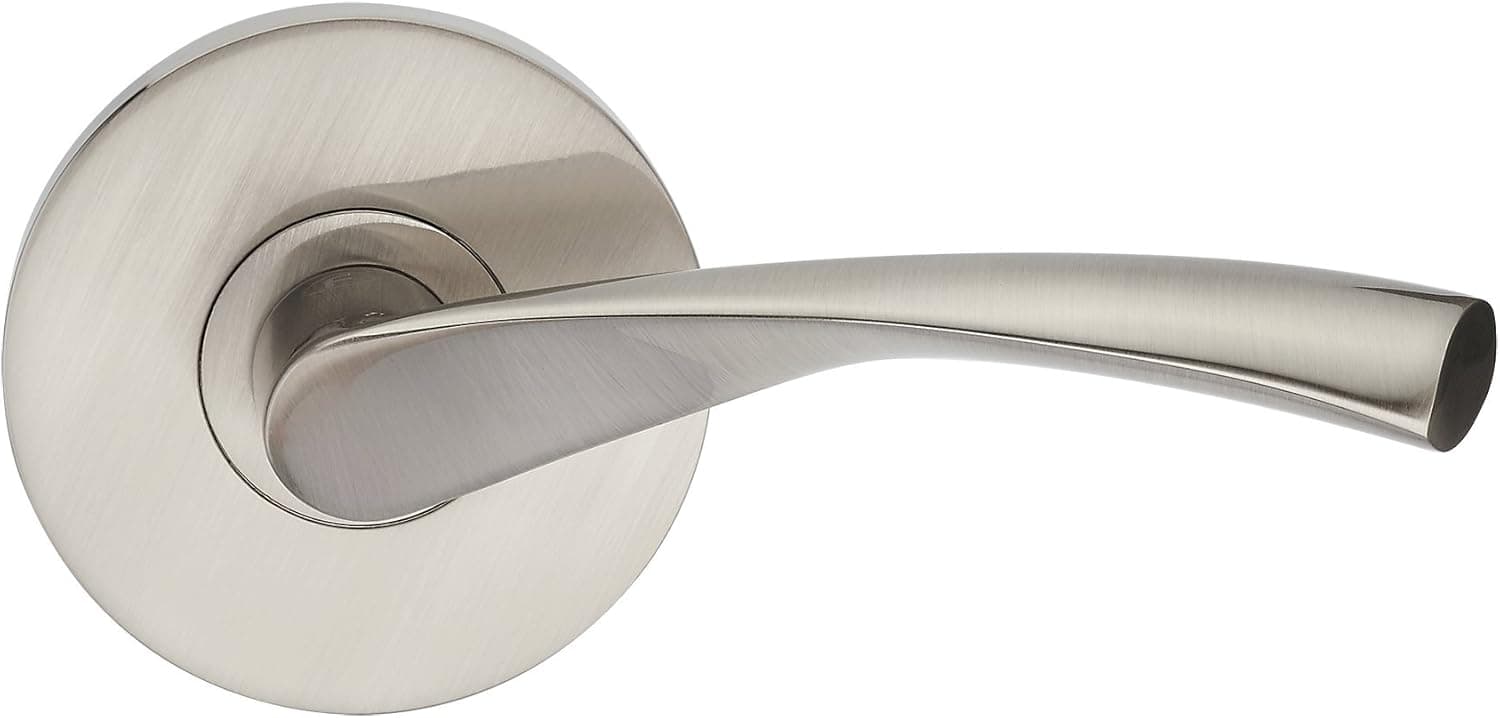Fortessa Verto Series Contemporary Design Door Lever/Door Handle (Passage, No Lock, Satin Nickel)