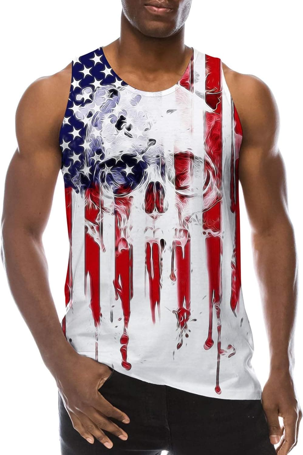 RAISEVERN Men's Tank Tops Summer Sleeveless Tee Cool Workout T-Shirts Fitness Vest Athletic Undershirts