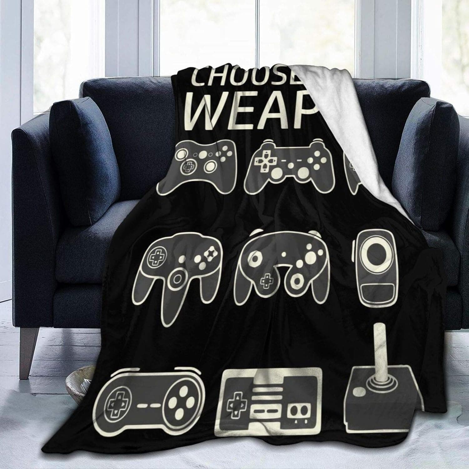 60"X50" Comfort Throw Blankets Ultra Soft and Fluffy Blankets Throw Blankets for Couch and Living Room Fall Winter and Spring - Choose Your Weapon Gamer Gaming Blankets