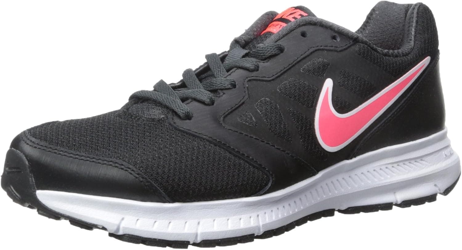 Nike Womens Downshifter 6 Black/Hyper Punch/Anthracite Ankle-High Leather Running Shoe - 9M