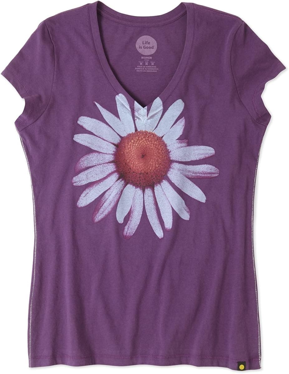 Life is good Women's Newbury Daisy T-Shirt (Smoky Plum)