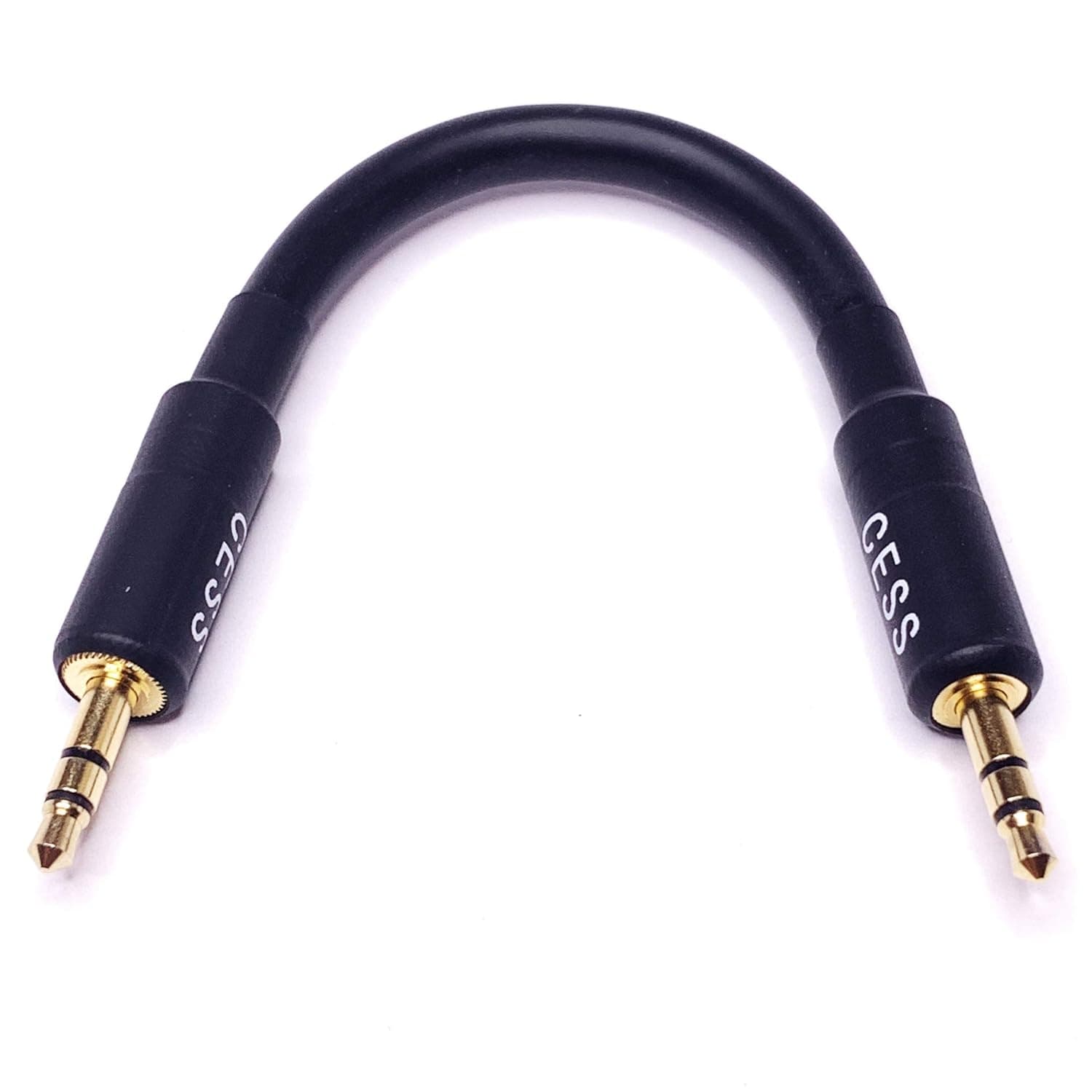 (Close) CESS-069 Short Stereo Audio Cable with 3.5mm TRS Connectors, 3-inch