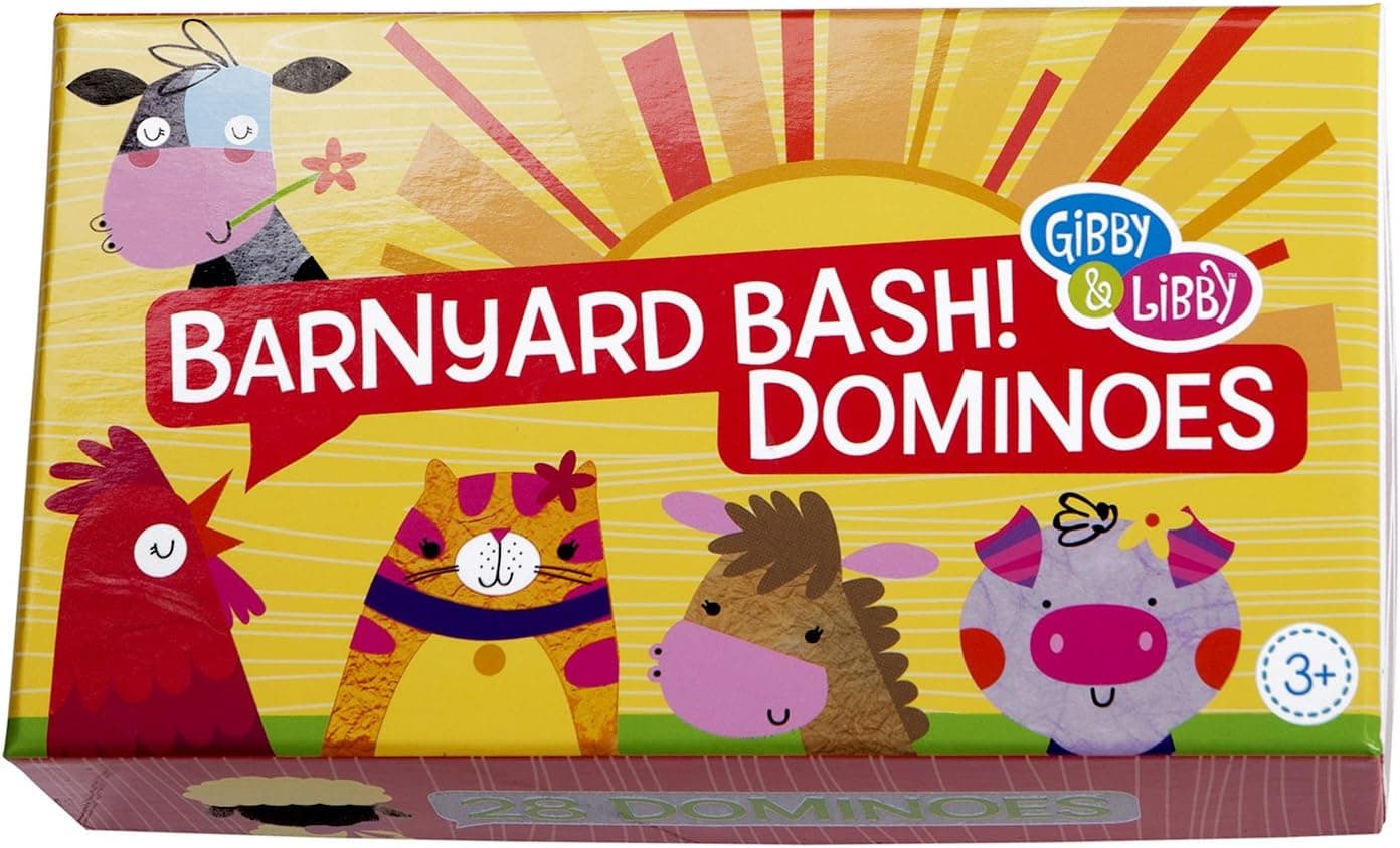 C.R. Gibson 'Barnyard Bash' Farm Animals Picture Dominoes Game for Kids, 28pc