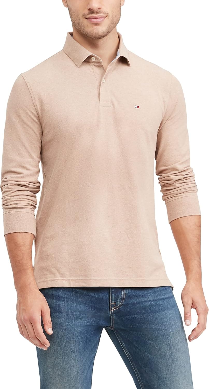 Tommy Hilfiger Men's Long Sleeve Cotton Pique Polo Shirt in Classic Fit
