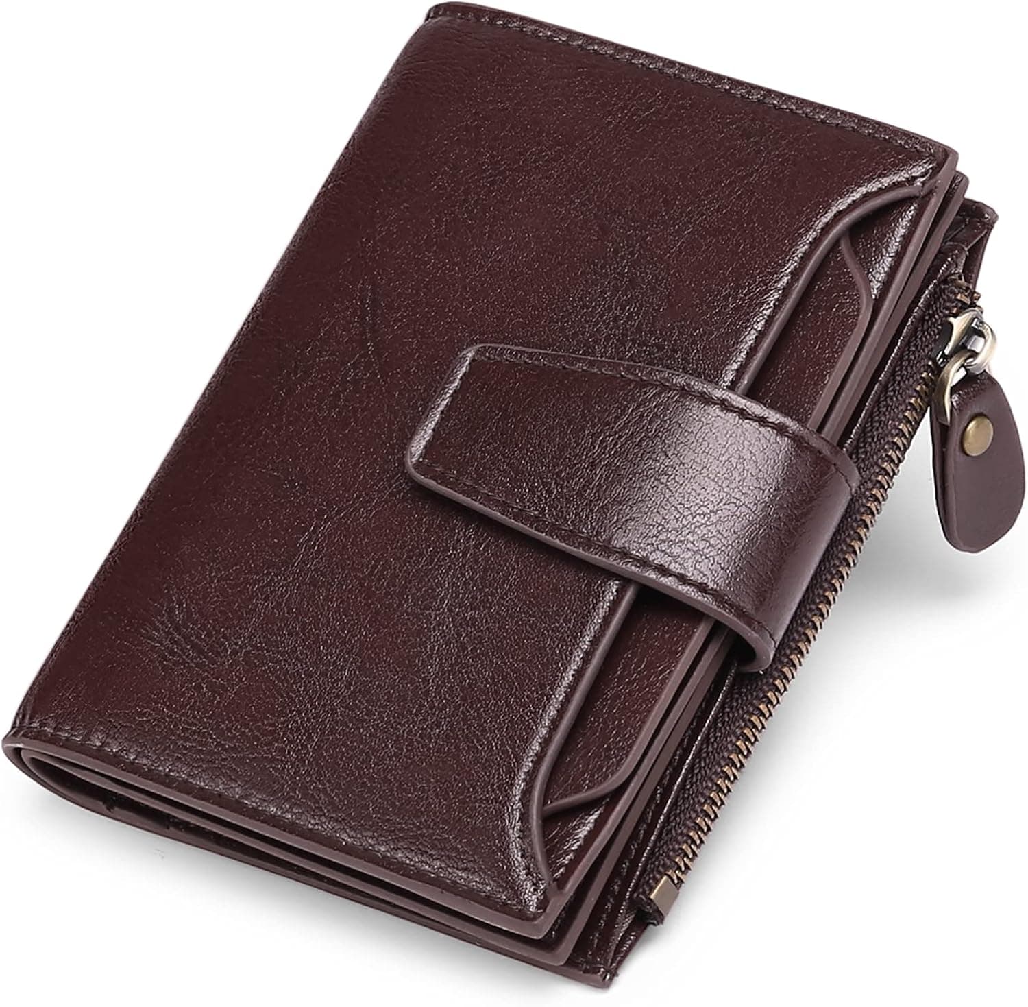FALAN MULE Small Wallet for Women Genuine Leather Bifold Compact RFID Blocking Small Womens Wallet