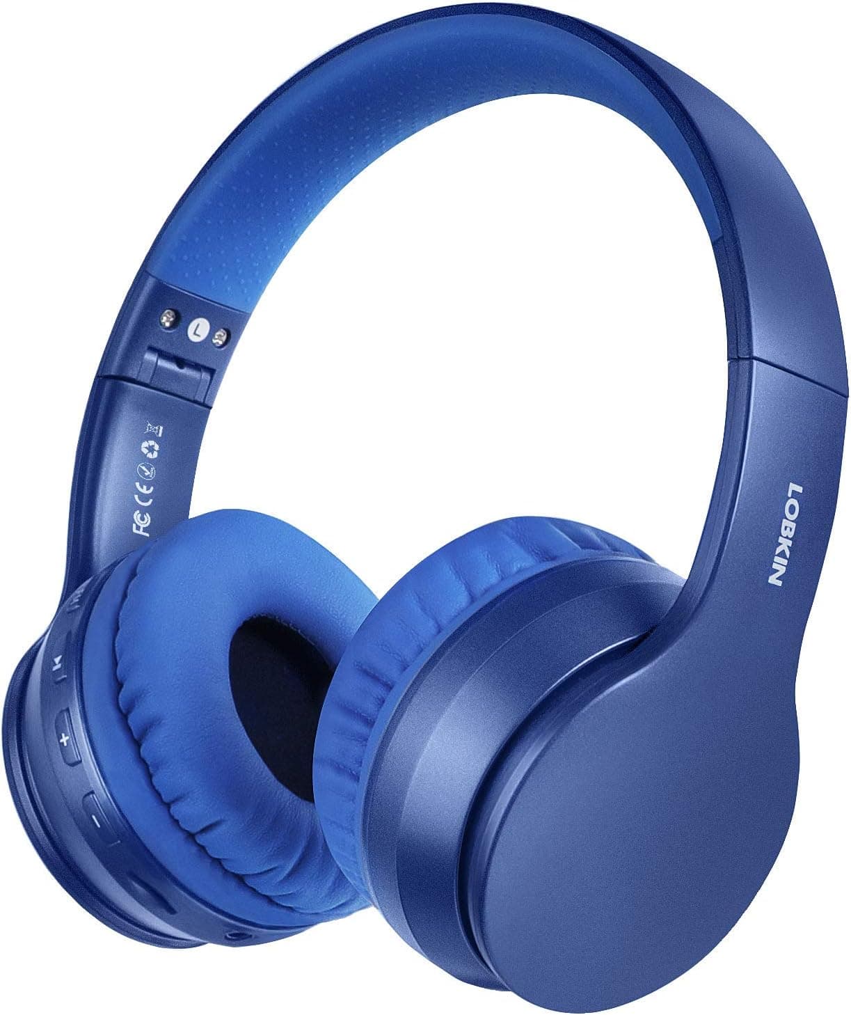 LOBKIN Bluetooth Headphone Over Ear, Stereo Wireless Headset with Microphone, Foldable Wireless and Wired Headphones with TF Card MP3 Mode and FM Radio for Smartphones Bluetooth headsets(Blue)