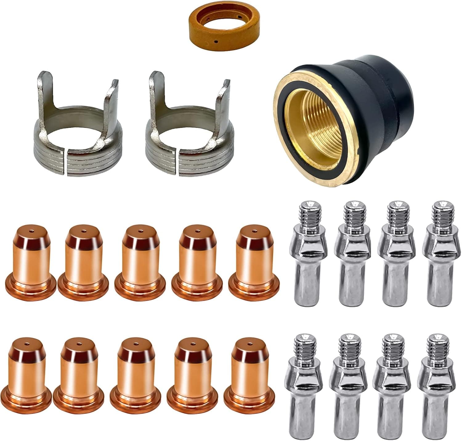 PRIJESSE 24pcs Plasma Cutting Torch Tip IPT-60 PT-60 IPT-40 PT40 Electrode Shield Cap Stand Off