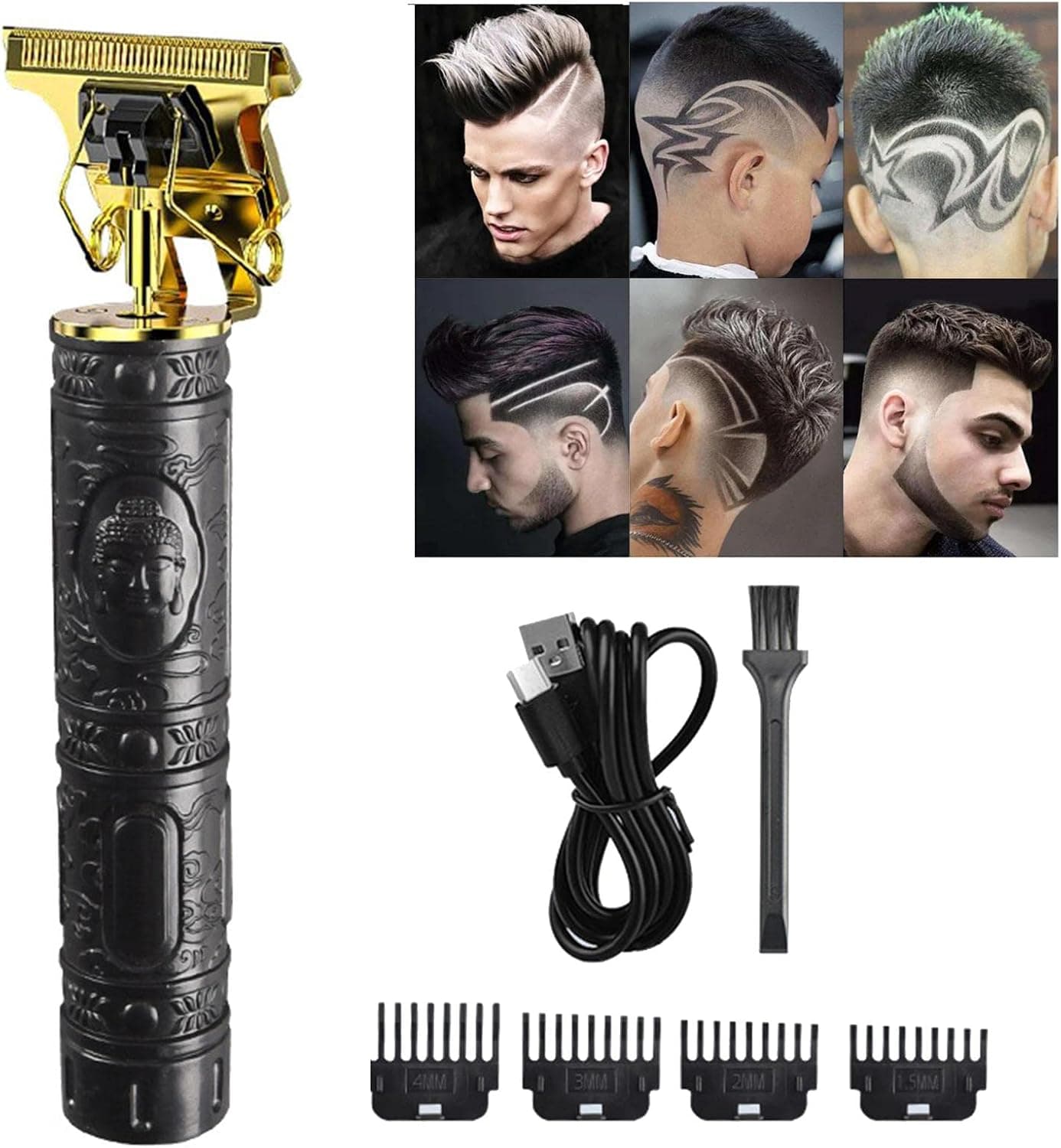 Uwariloy Hair Clippers for Men, T Blade Trimmer Cordless Rechargeable Hair Trimmer, Professional Men Hair Finishing Trimmers for Men Home Use
