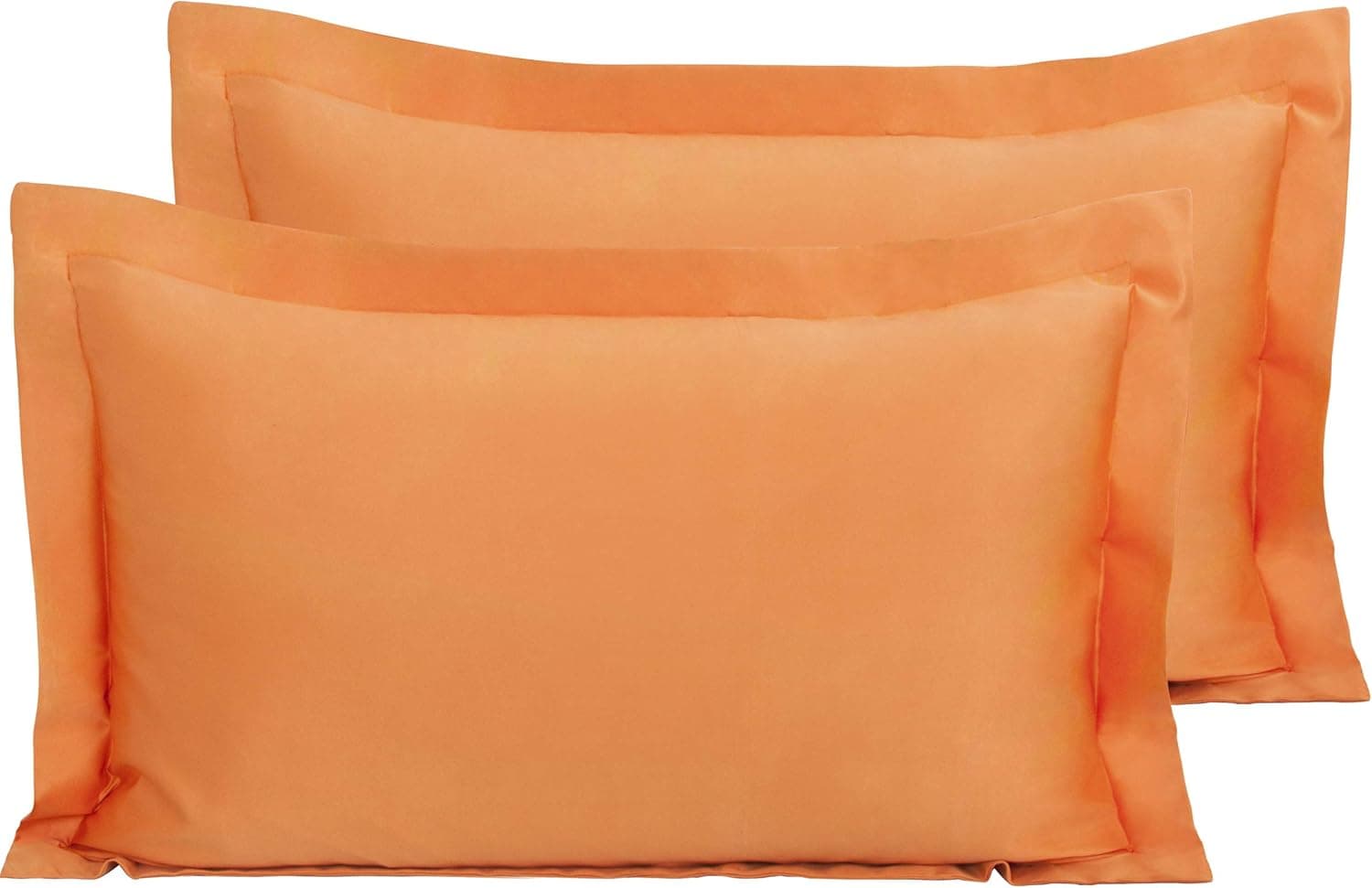 NTBAY 2 Pcs Silk Satin King Pillow Shams, Soft Silky and Smooth Luxury 20x36 Decorative Oxford Pillowcases, Orange, King