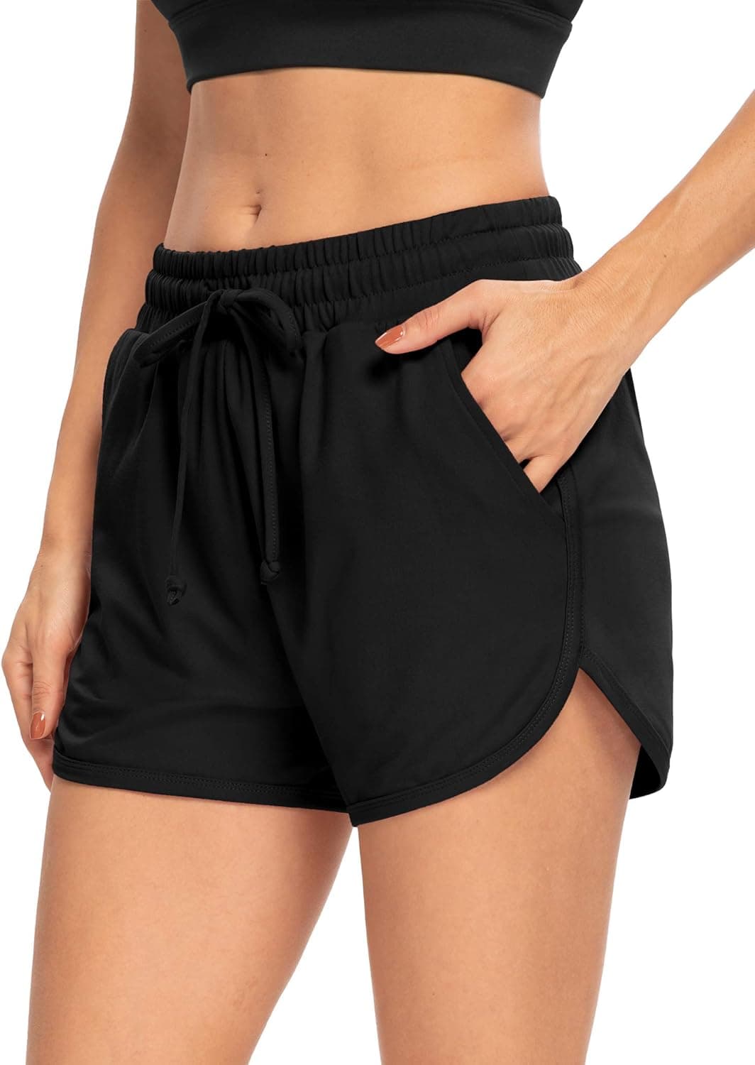 ZJCT Womens Shorts Casual Summer Yoga Workout Shorts Loose Comfy Drawstring Lounge Pajama Shorts for Women with Pockets