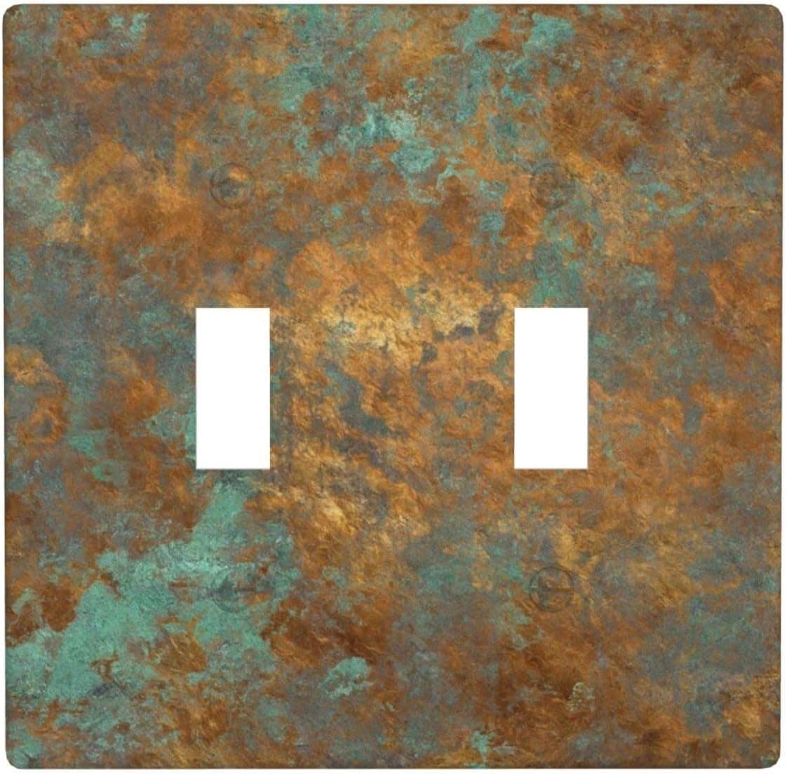 South Feather Light Switch Cover Double Toggle Aged Copper Patina Decorative Outlet Wall Plate Cover Modern Switch Plate Covers Wallplates Standard Size Wp131311 Wall Plates