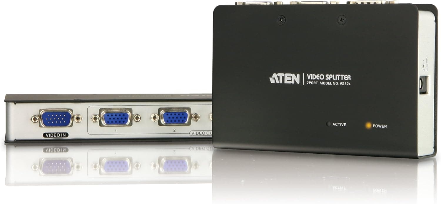 ATEN 2-Port 250 MHz VGA Video Splitter VS82 (Black)