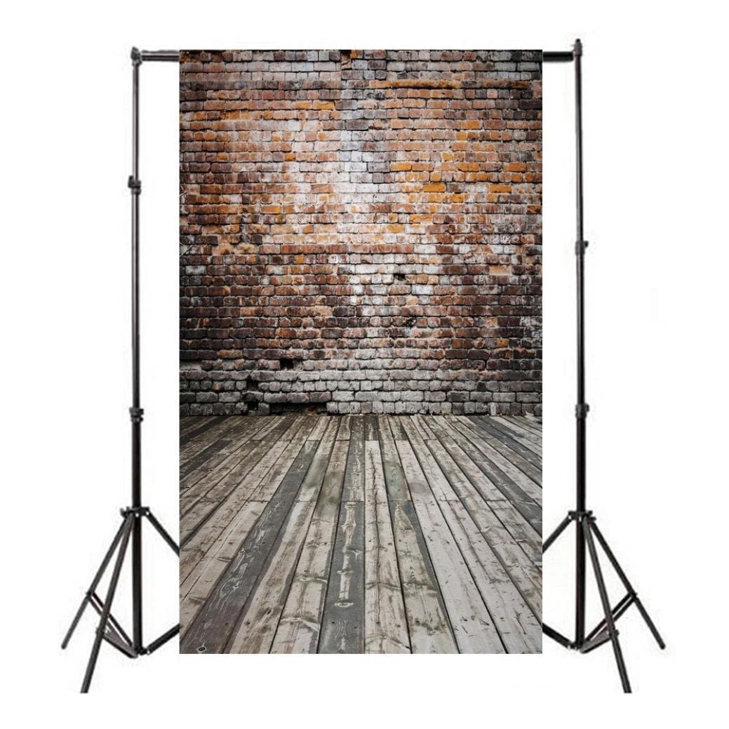 Auwer 3x5FT Photography Backdrop, Wood Wall Floor Photography Studio Prop Backdrop Background for Photos (A)