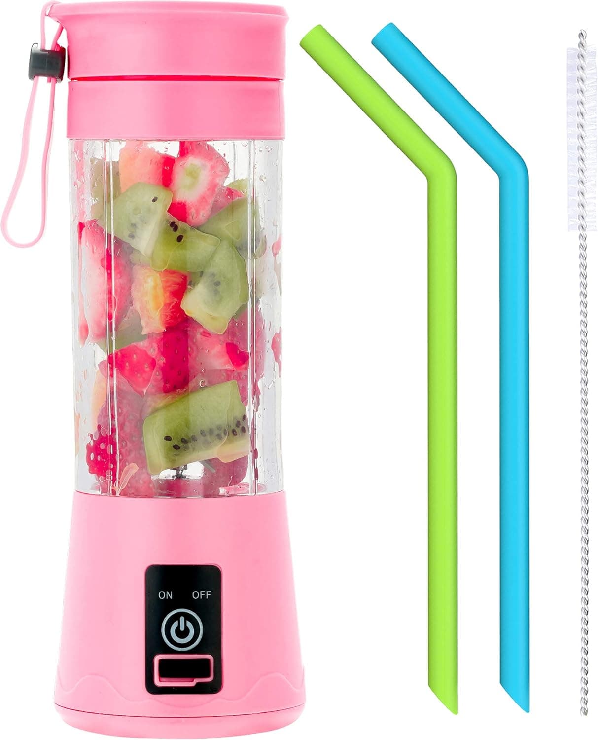 Portable Blender,13.5 Oz Personal Size Blender,Juicer Cup for Juice,Crushed Ice,Smoothies and Shakes,USB Rechargeable with Six Blades,Mini Blender for Sports,Travel,Home Office Sports Travel Outdoors