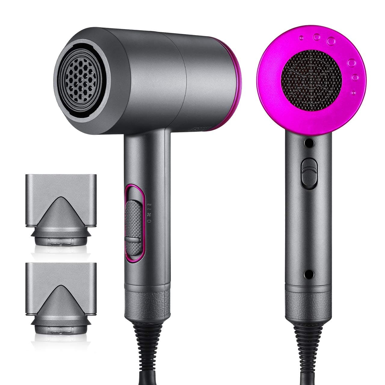 LARMHOI 1875W Ionic Hair Dryer - Professional Ionic Blow Dryer with 2 Concentrator Nozzles, 3 Heat Settings, 2 Speed & One Cool Settings, Fast Drying Hair Dryer for Kids Family Salon Use
