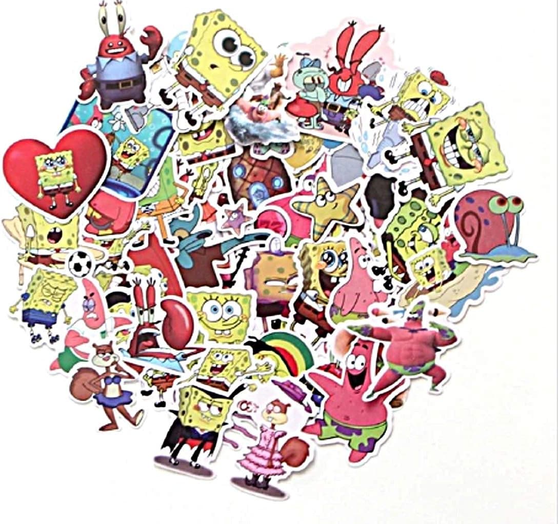 Spongebob Squarepants Themed Decal Stickers Assorted Lot of 50 Pieces