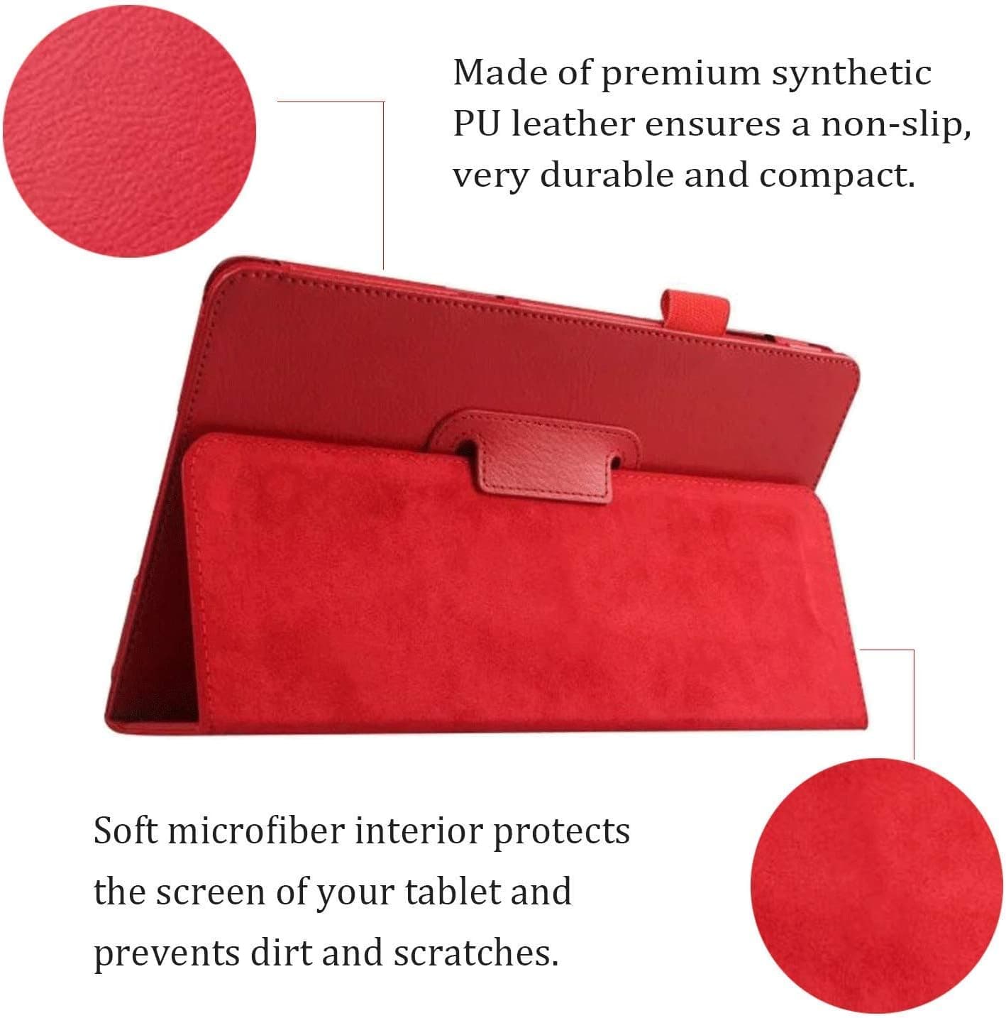 MatrixPad S30 Tablet, PU Leather Protective Case [Family Case for Kids] with Multi-Angle Stand Folio Cover Case for Matrixpad S30 (Red)