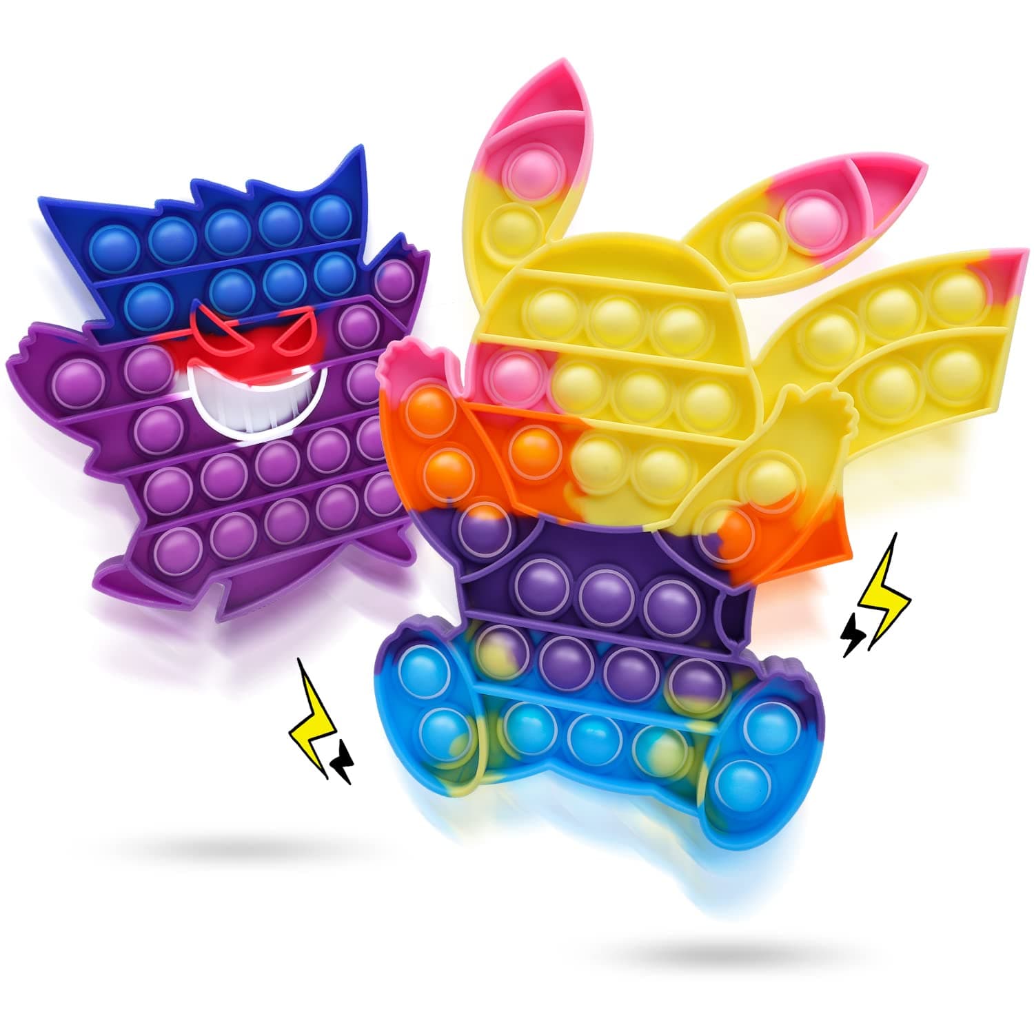 ELEDO Pop Its Fidget Sensory Toys, 2 Pack Push Pop Bubble Stress Reliever Poppers, Tie Dye Autism Special Needs Silicone Relieving Toys, Stocking Stuffers Gift for Girls Boys Kids Teens Adults