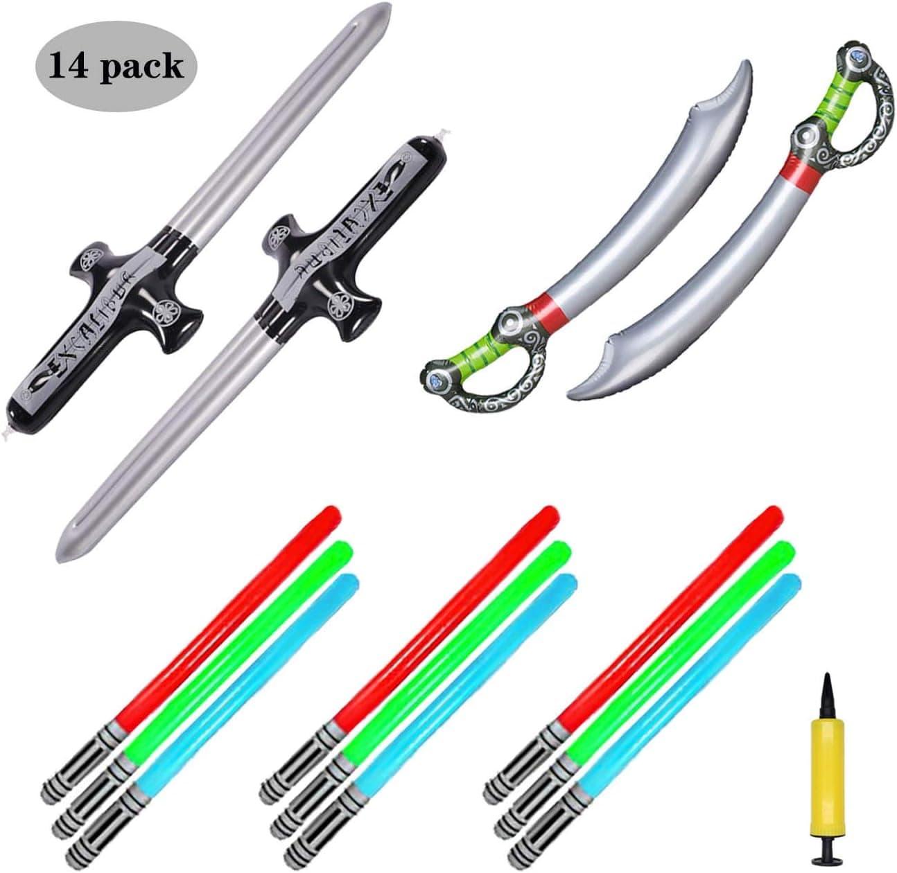 BTSD-home Inflatable Pirate Sword Stick Balloons for Kids Pirate Costumes Party Supplies Decorations