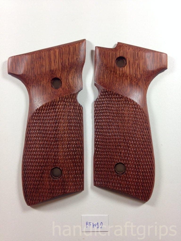 New Beretta 92 92F 92G 92FS FS 92SB 96 M992 M9 Full Size Grips FULL SIZE Hardwood Wood Checkered Handmade #BFW12