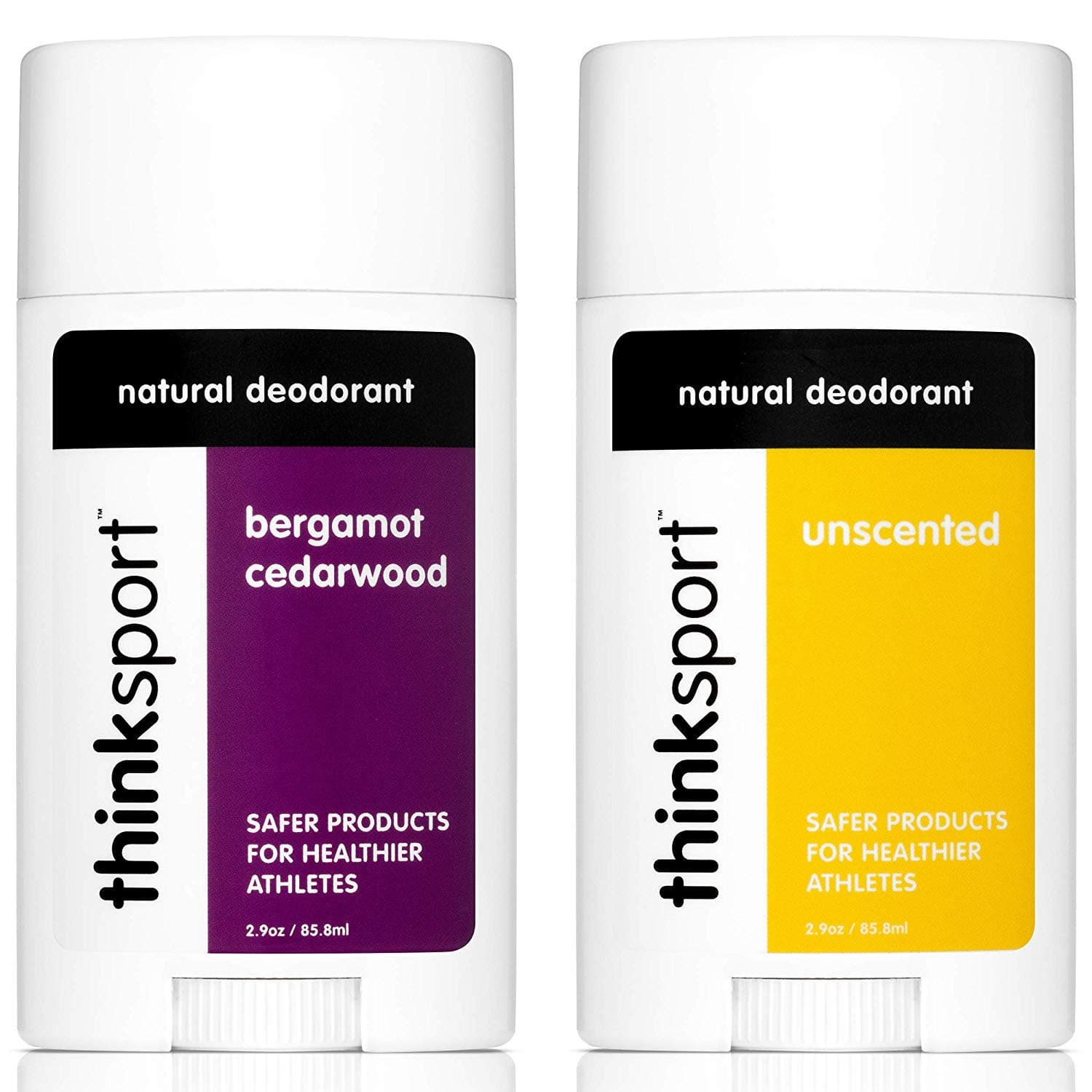 Thinksport Deodorant, Bergamot/Unscented (2.9 ounce) (2 pack)