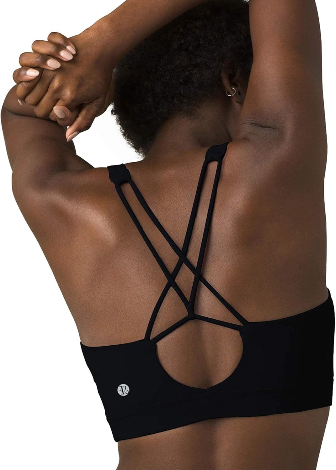 RUNNING GIRL Strappy Sports Bra for Women, Sexy Crisscross Back Medium Support Yoga Bra with Removable Cups (WX2602 Black, XXL)
