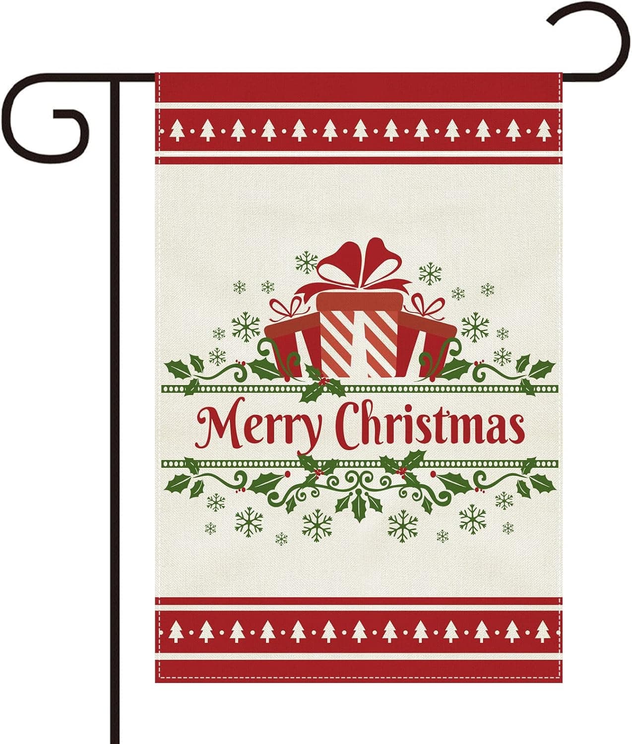 Fantasy Color Christmas Garden Flag Double Sided,Merry Christmas Garden Flag for Winter Holiday Yard Outdoor Decoration 12.5x18 Inch