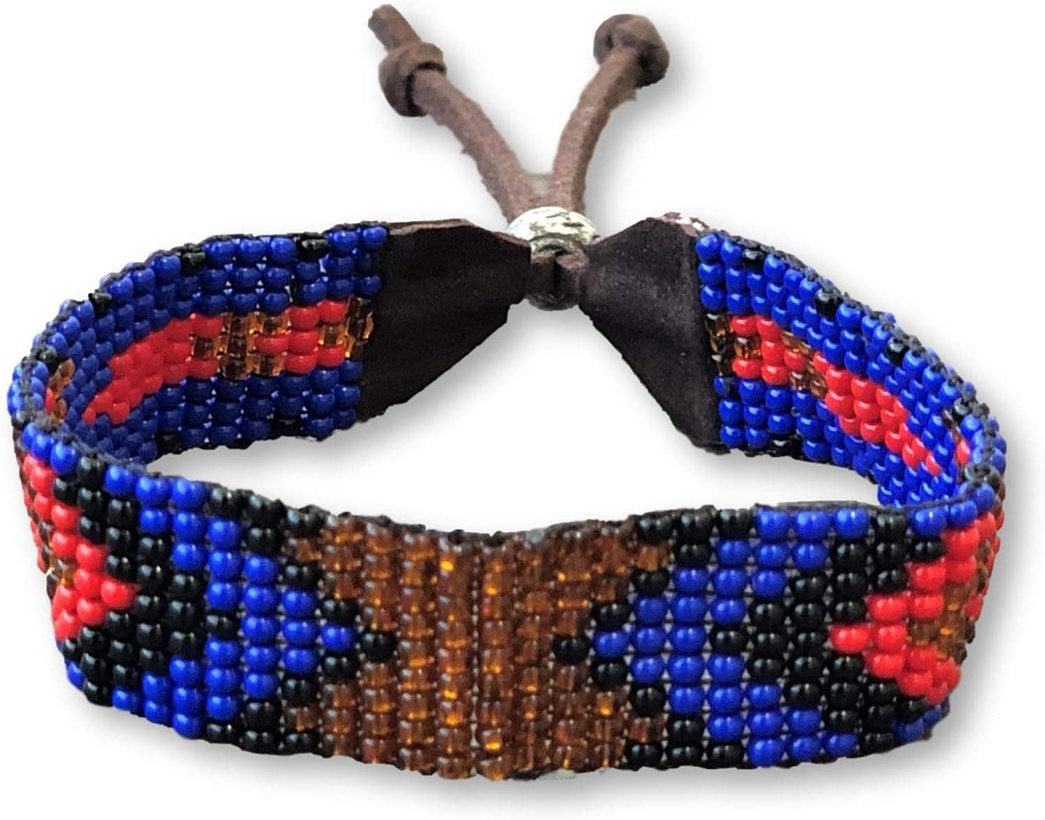 Mayan Arts Handmade Bracelet, Stacking Bracelets, Beaded, Blue, Black, Gold, and Red, Multi color, Men, Women Leather, Shabby Chic, Boho Look, Casual,