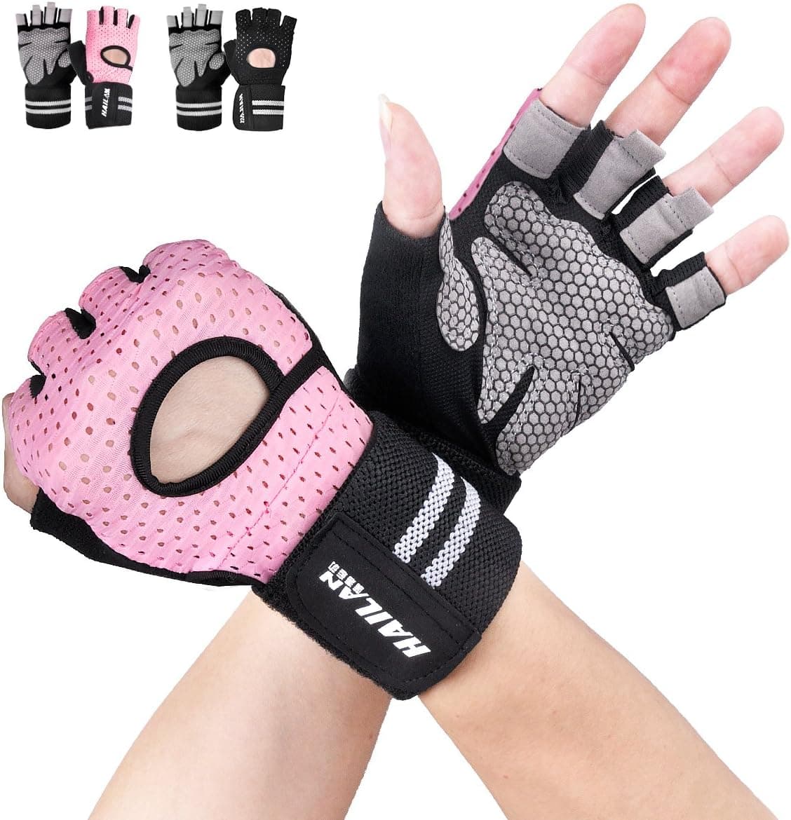 SLB Training Gloves, Workout Gloves with Full Wrist Support, Palm Protection and Extra Grip, Breathable Fitness Gloves for Men & Women, Suit for Weight Lifting, Pull Ups, Gym and Sport