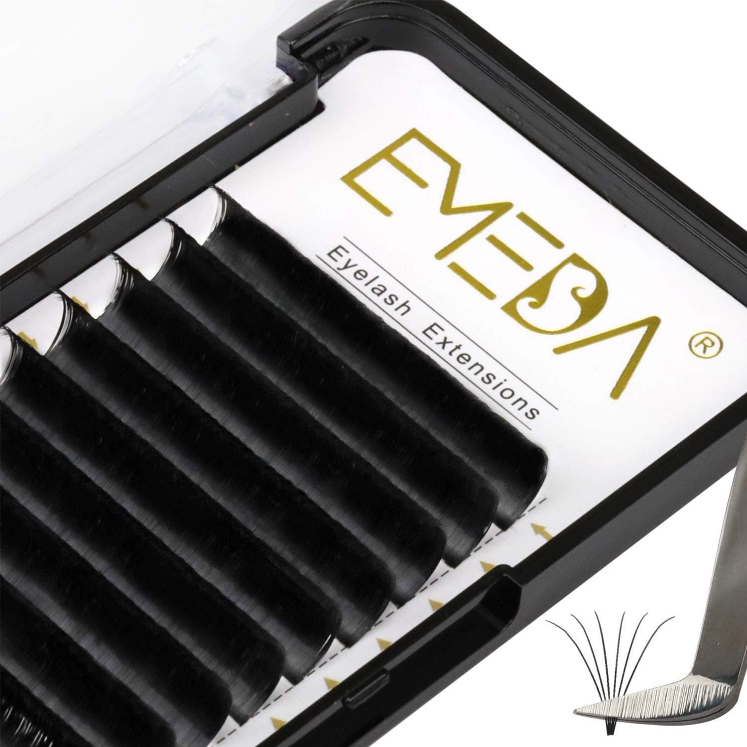 EMEDA Volume Lashes Extension Easy Fanning Lashes 0.05mm D Curl 13-18mm Mixed Tray Rapid Automatic Blooming Flower Self Volume Lash Extensions 2D-20D Self Fanning Lashes (0.05 D 13-18 Mix Length)
