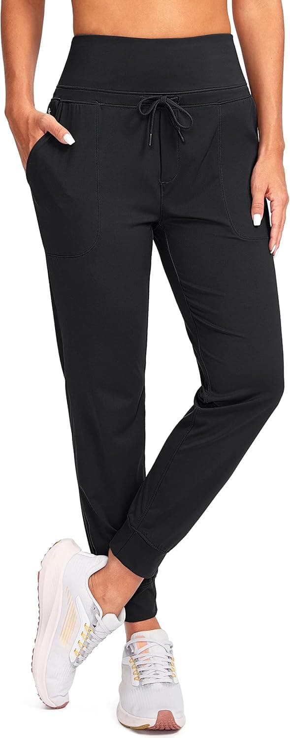 G Gradual Women's Joggers High Waisted Athletic Sweatpants with Zipper Pockets Tapered Workout Lounge Pants for Women