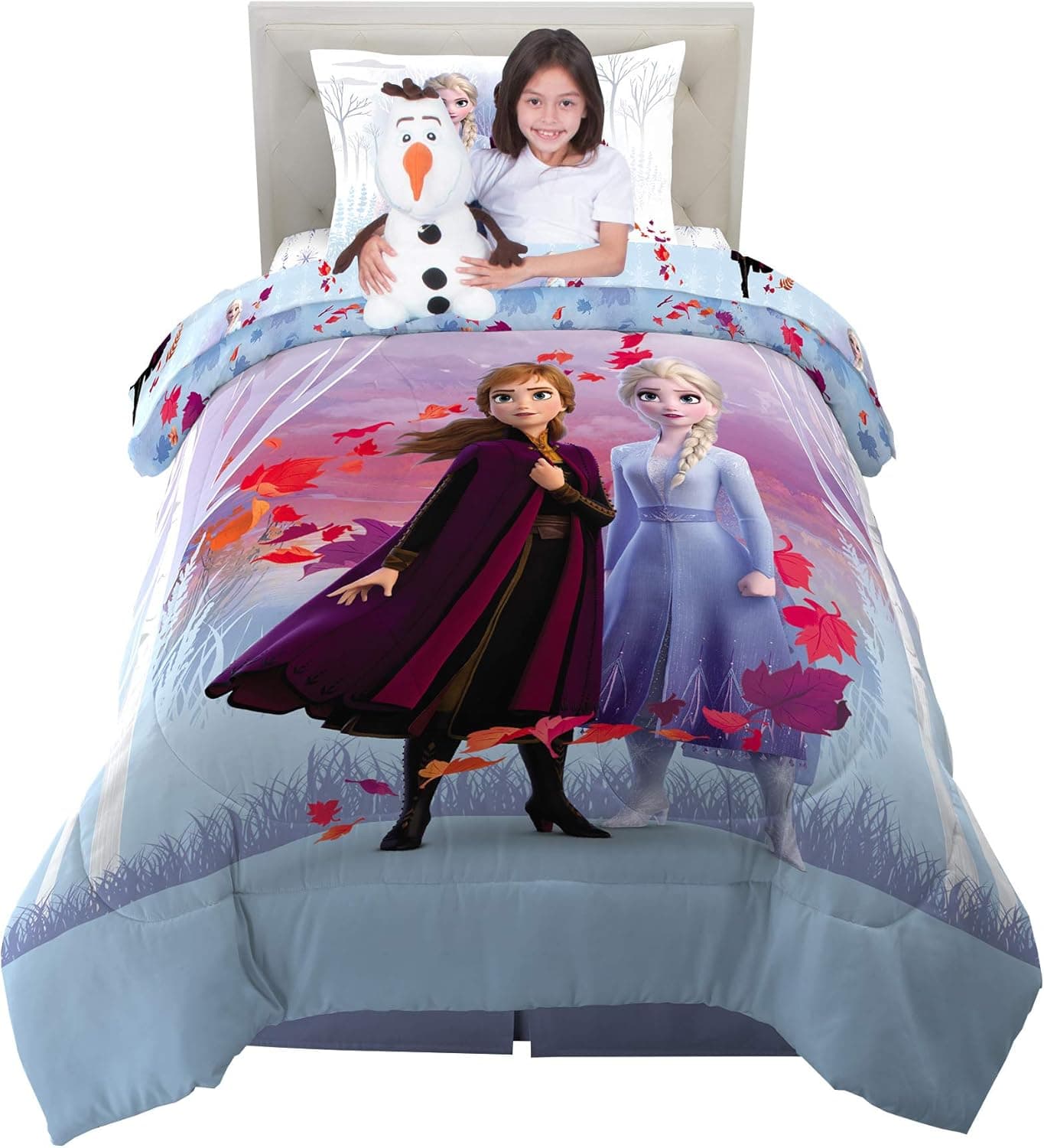Franco Kids Bedding Comforter with Sheets and Cuddle Pillow Bedroom Set, (5 Piece) Twin Size, Disney Frozen 2