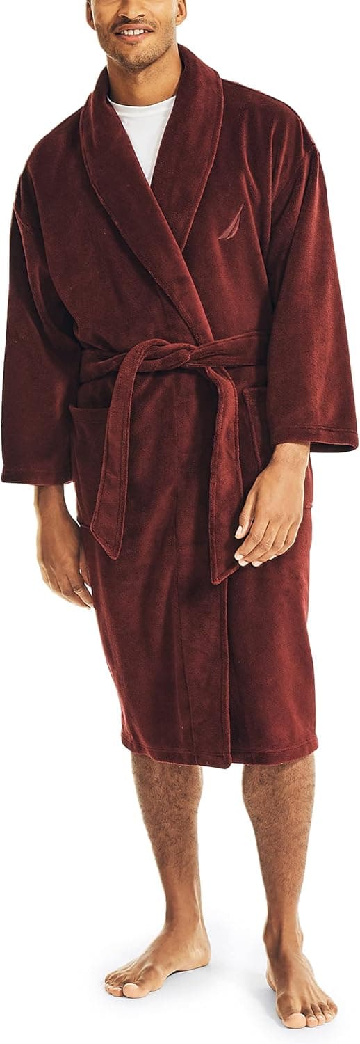 Nautica mens Solid Shawl Robe