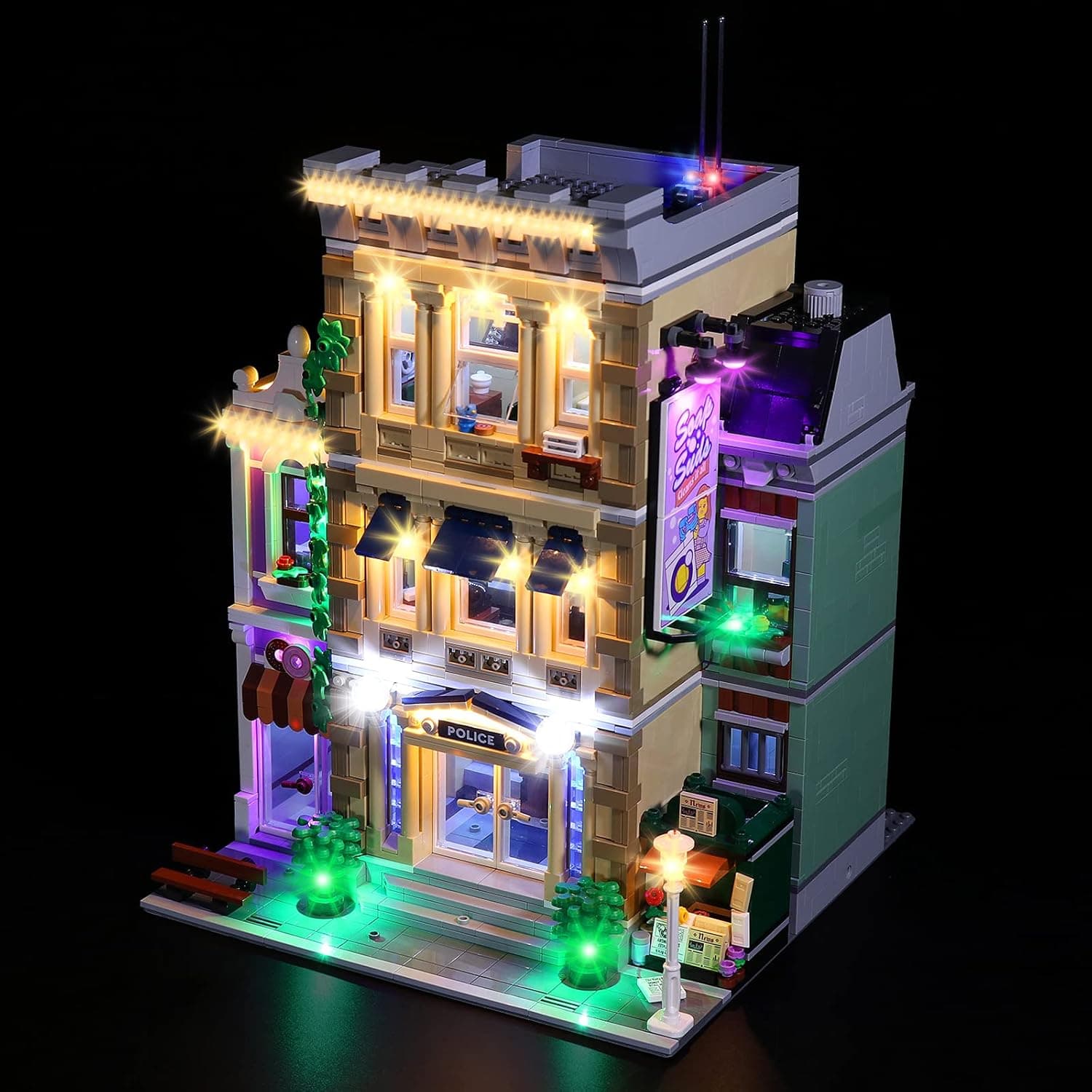 LED Light Kit for Police Station Lego 10278 Building Blocks Model Set, Lighting Kit Compatible with Police Station Model (Package Without Model)