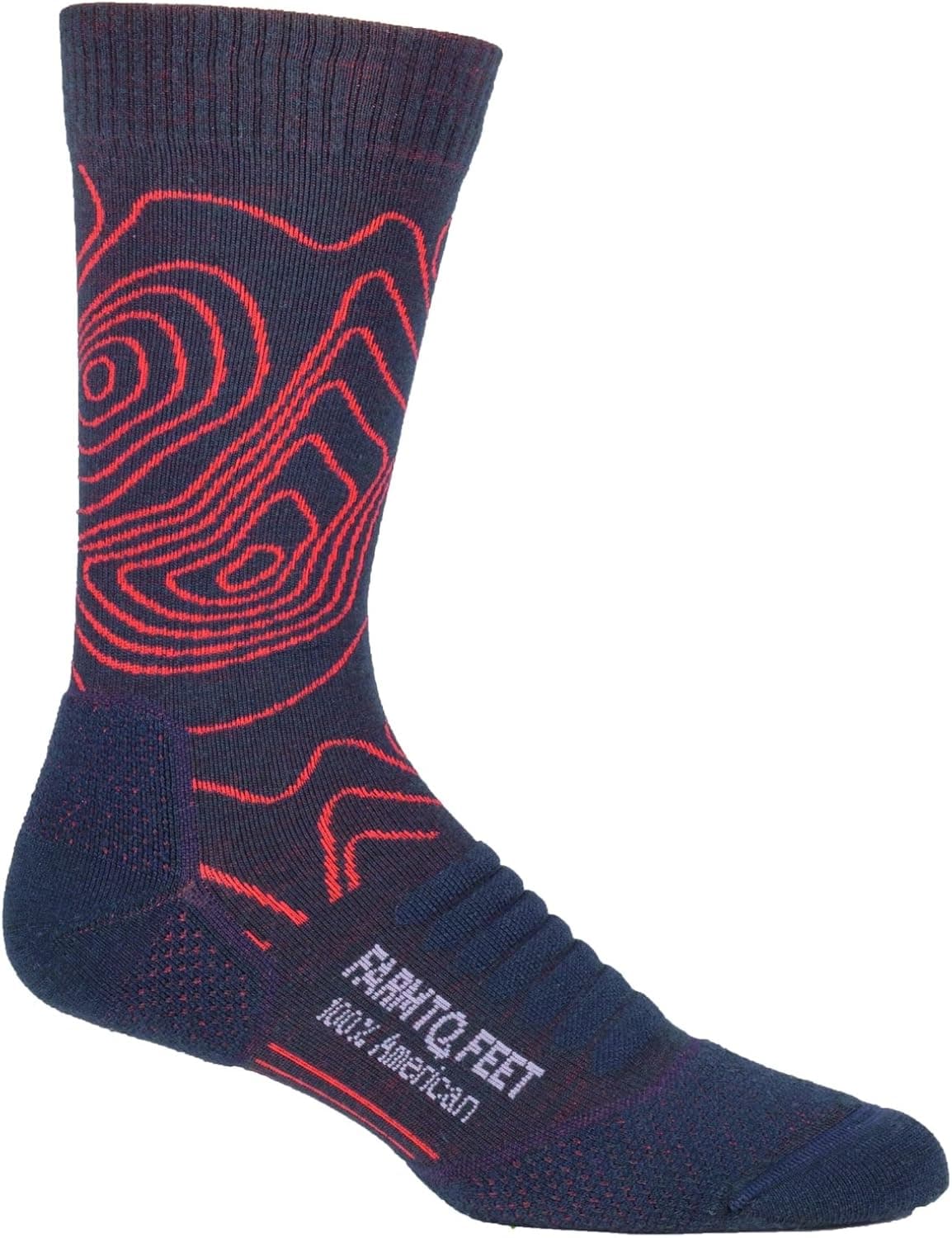Farm to Feet Men's Elkin Valley Topography Lighweight Hiking Crew Socks