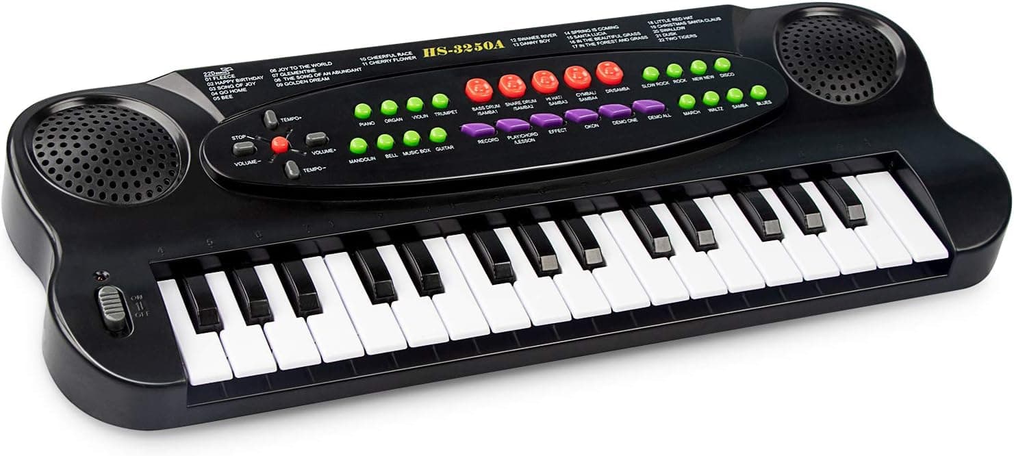 SAOCOOL Kids Piano, 32 Keys Multifunction Electronic Kids Piano Keyboard Teaching Keyboard for Children Birthday Gift (Black)
