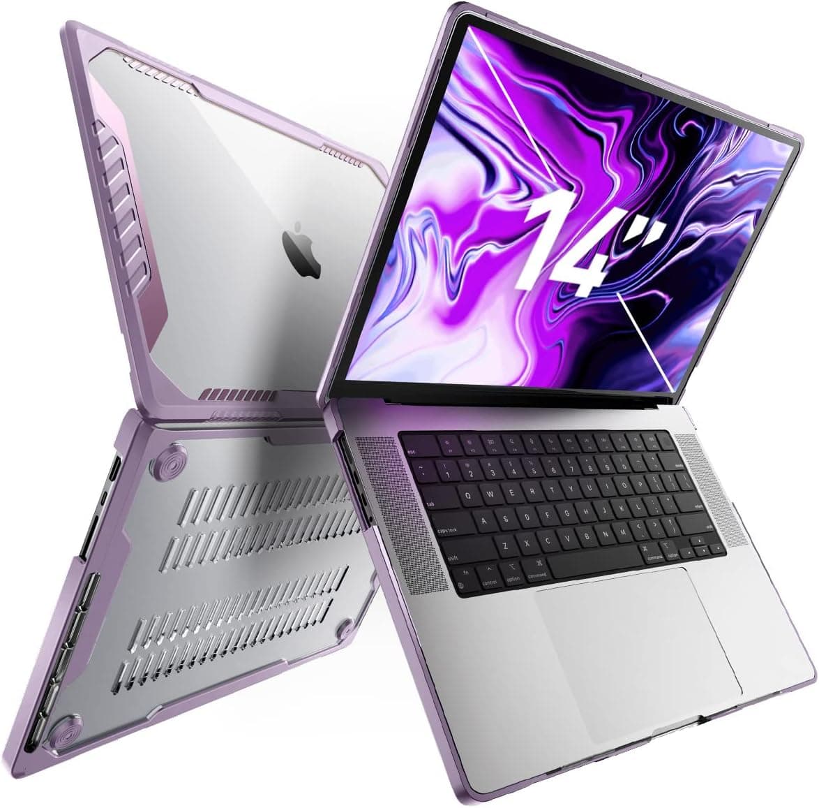 SUPCASE Unicorn Beetle Case for MacBook Pro 14 Inch (2023/2021) A2779 M2 Pro / M2 Max & A2442 M1 Pro / M1 Max, Dual Layer Hard Shell Protective Cover for MacBook Pro 14" with Touch ID (Lilac)