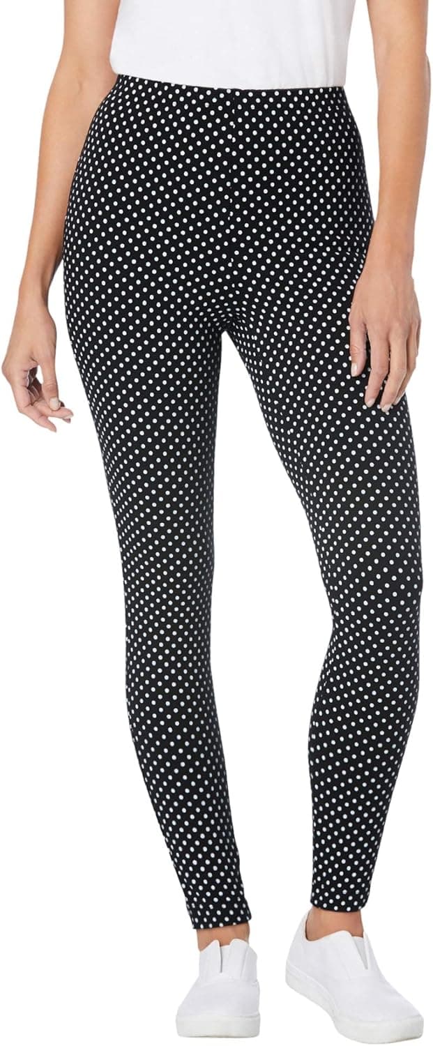 Woman Within Women's Plus Size Stretch Cotton Printed Legging