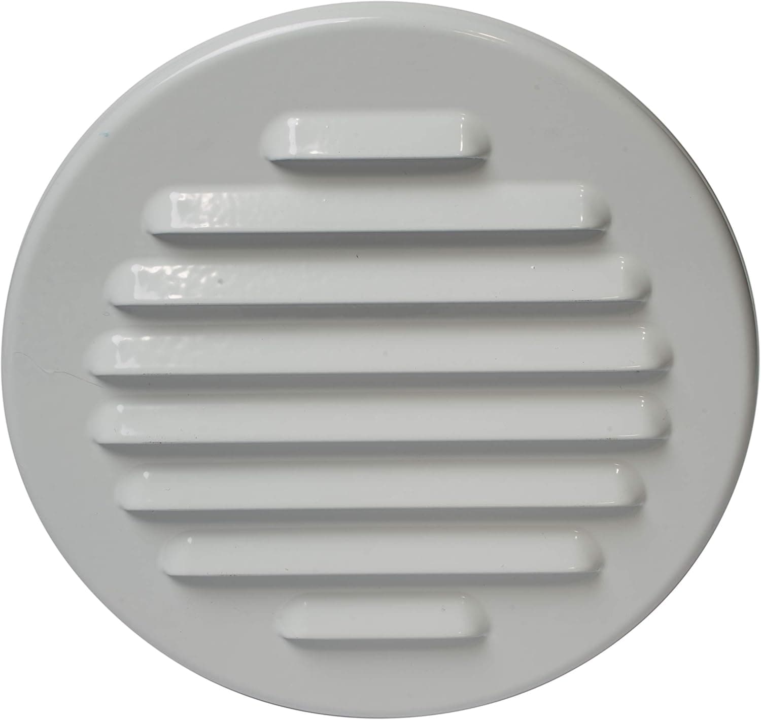 Vent Systems 4'' Inch Soffit Vent Cover - Round Air Vent Louver - Grill Cover - Built-in Insect Screen - HVAC Vents for Bathroom, Home Office, Kitchen 4'' Inch White Metal