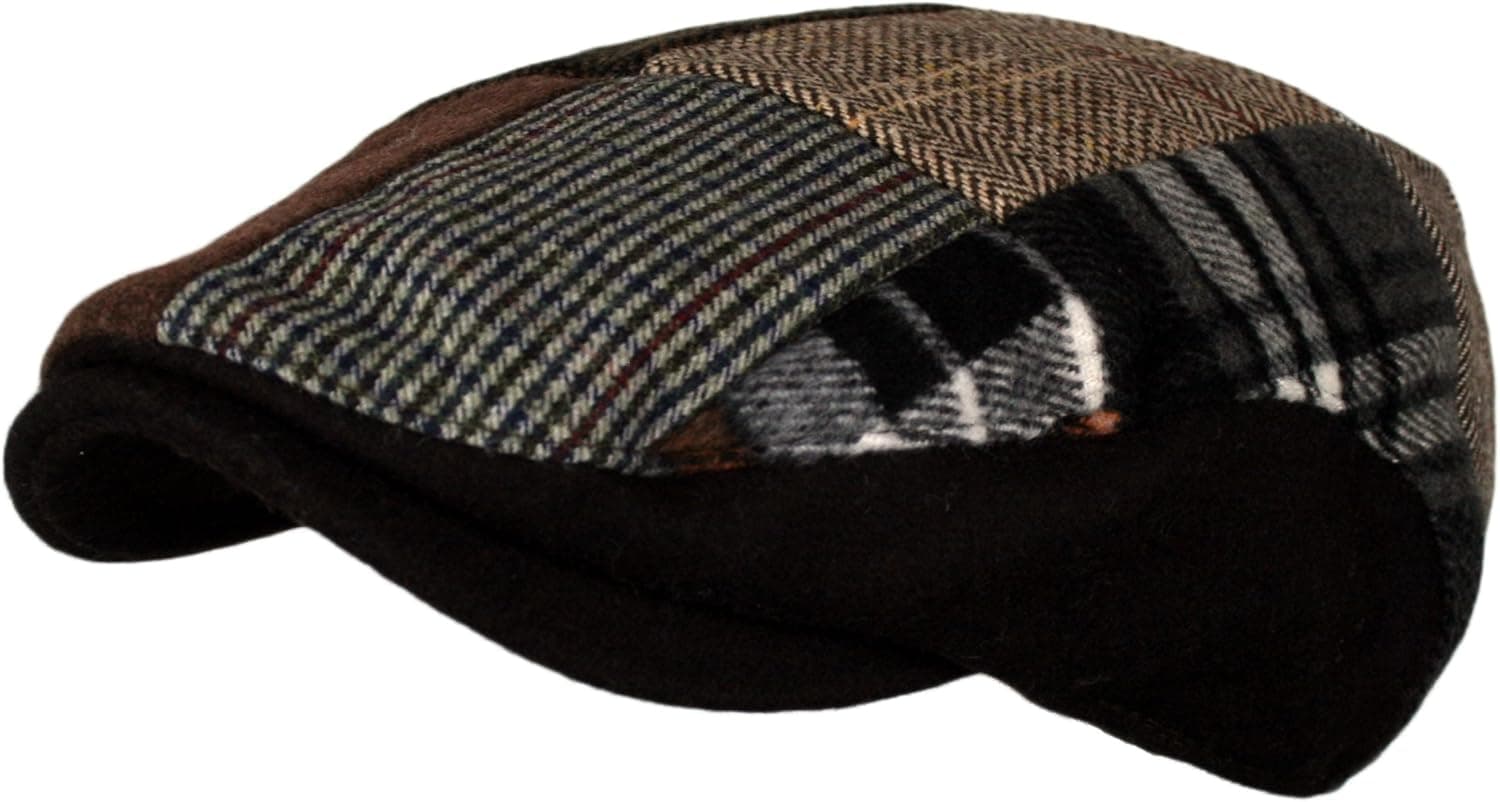 Wonderful Fashion PoPoShop6 Men's Multi Pattern Patchwork Wool Blend Newsboy Ivy Golf Hunting Hat
