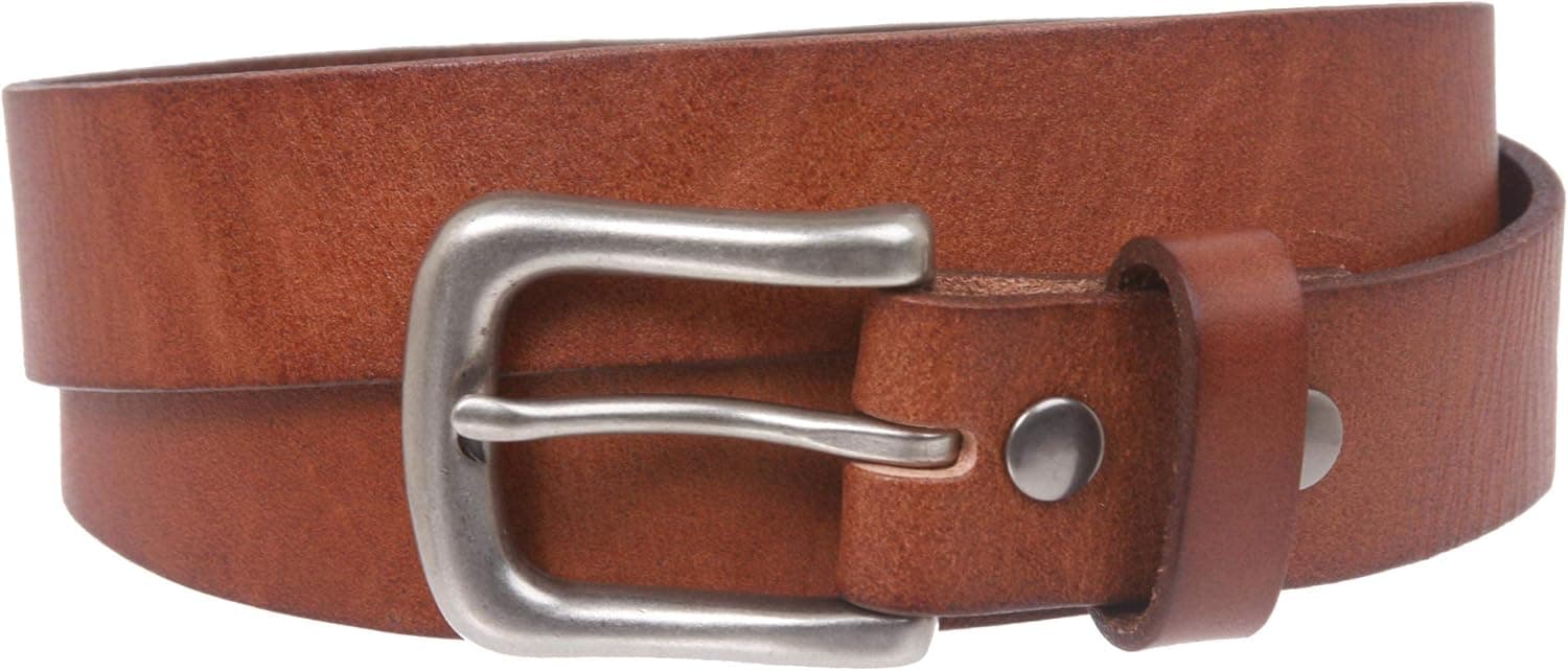 1 1/8" Snap On Oil Tanned Skinny Vintage Cowhide Leather Belt