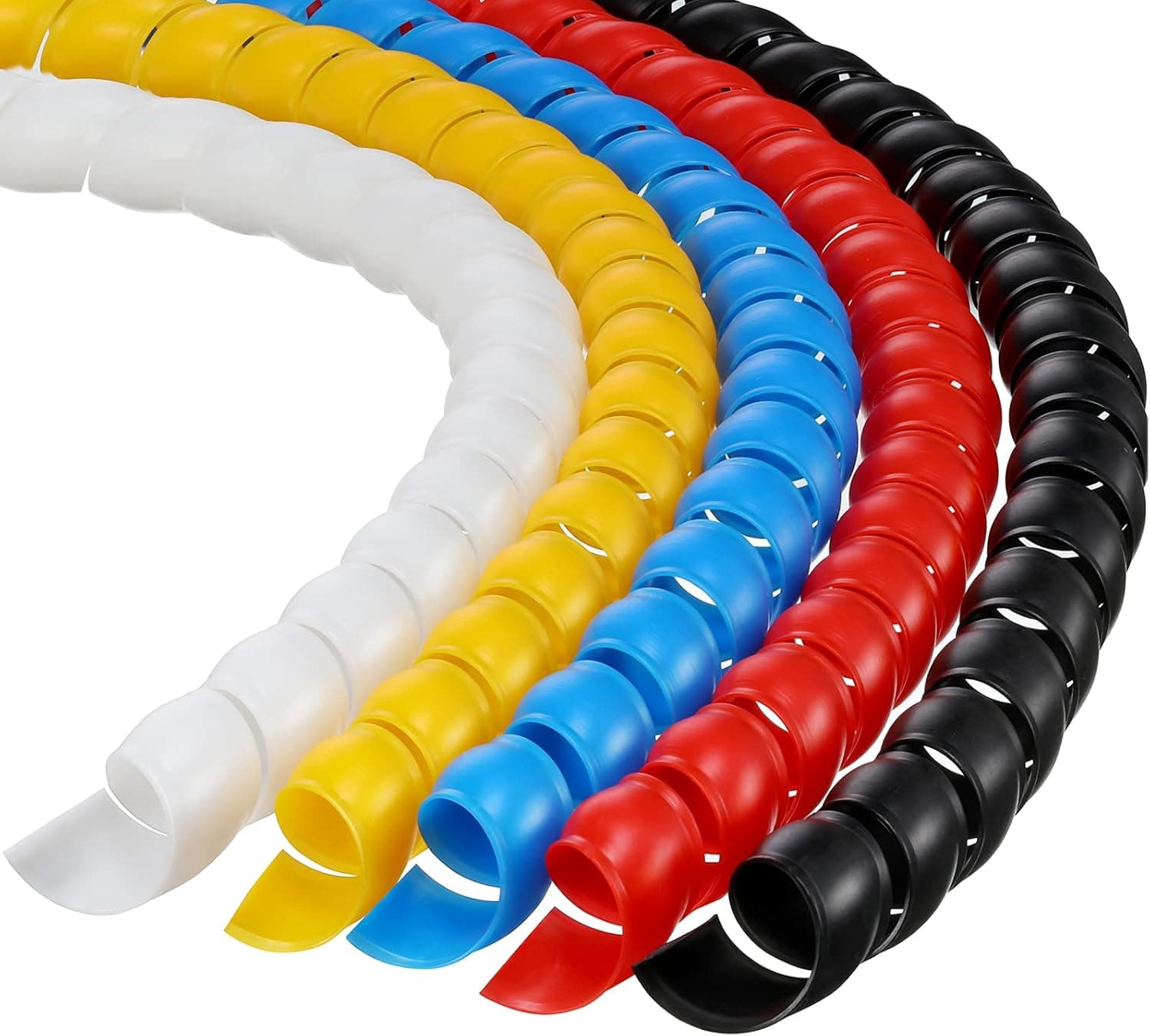 49 ft - 10 mm Dog and Cat Cord Protector Spiral Cable Wire Protector Sleeve Covers 5 Pcs/Pack for Cord Protects Your Pets from Chewing Through Insulated Cables