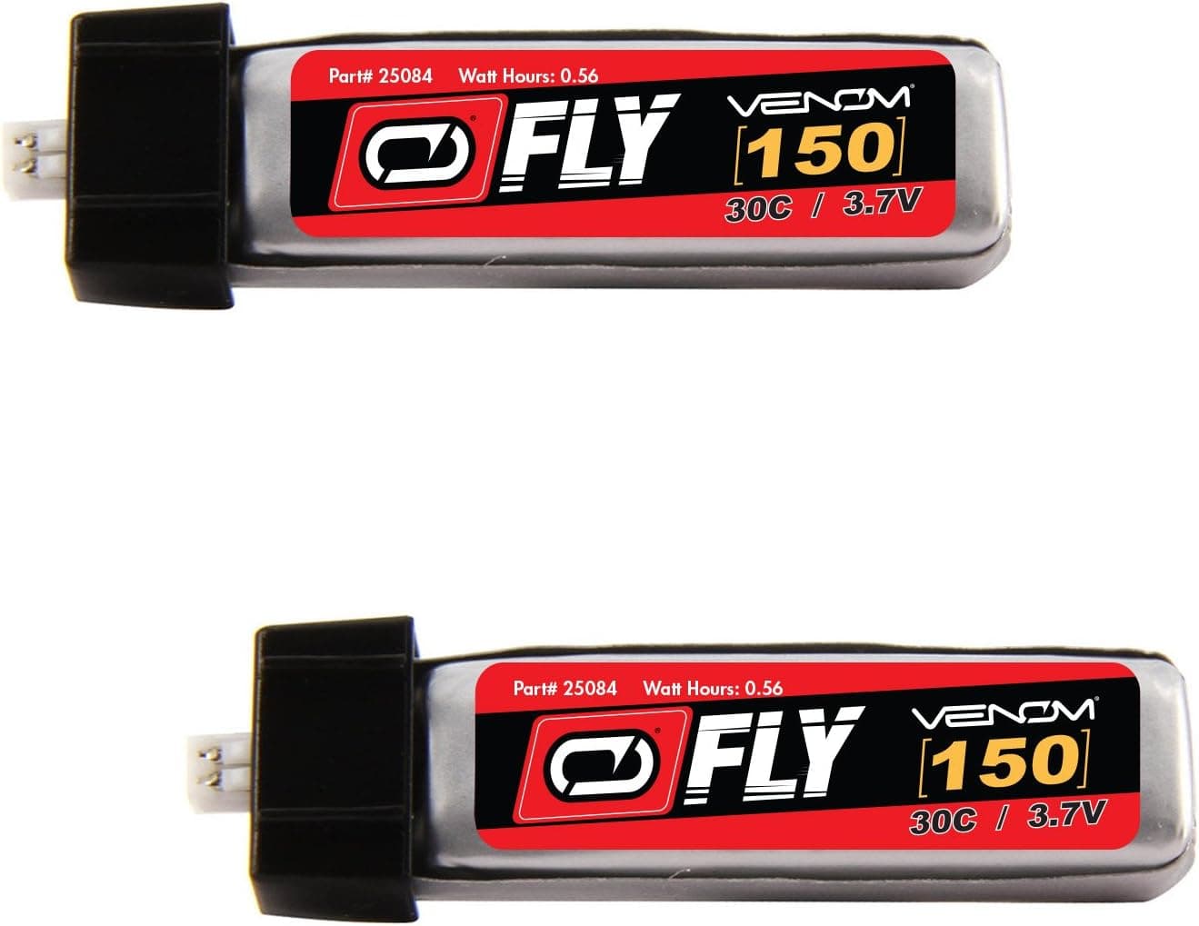 Venom Fly 30C 1S 150mAh 3.7V LiPo Battery with E-flite MCX Plug x2 Pack Combo - Compare to E-flite EFLB1501S25