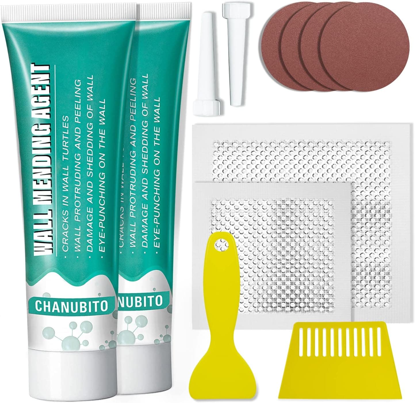 Wall Patch Repair Kit - Drywall Repair Kits - Safe Wall Mending Agent for Plaster, Ceiling & Sheet Rock - Dry Wall Repair Spackle for Small Inch Screw & Large Hole - Drywall Repair Putty