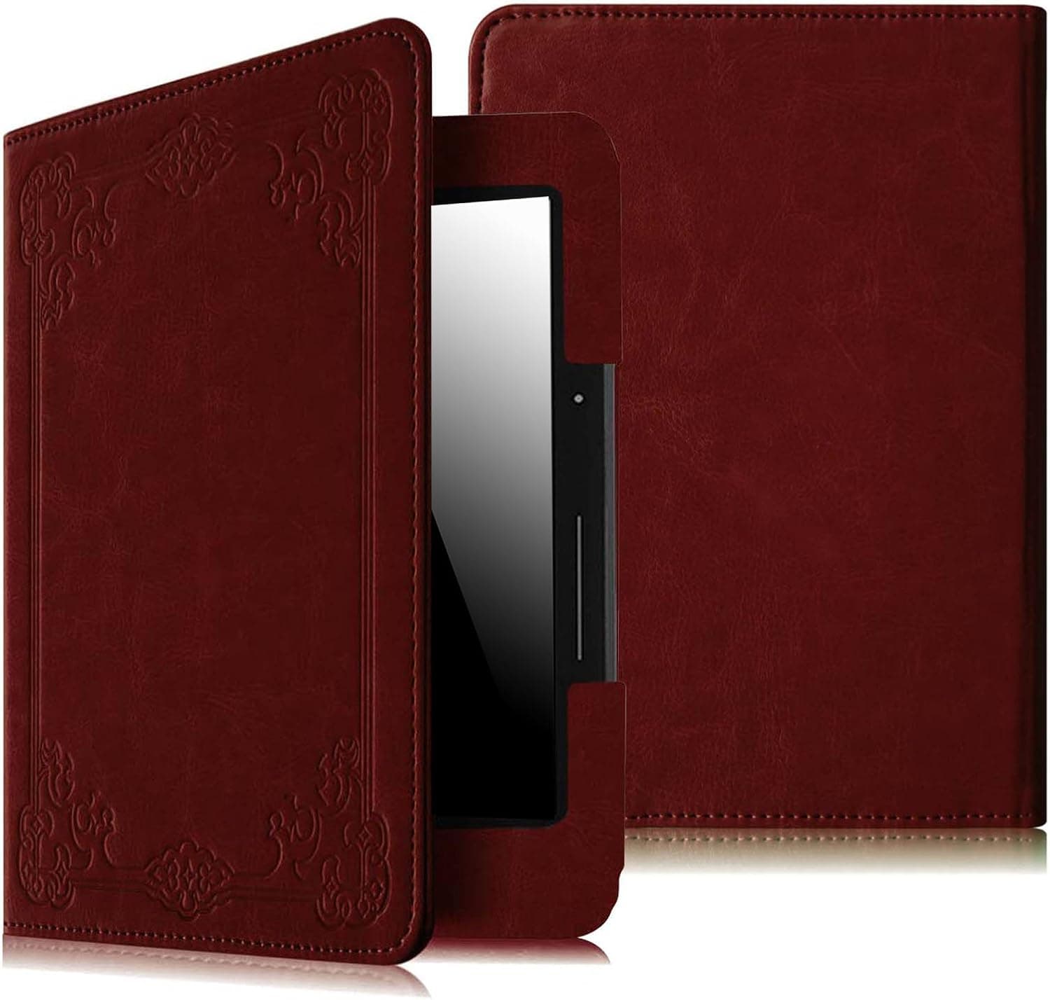 Fintie Folio Case for Kindle Voyage - Premium PU Leather Book Style Case Cover with Auto Sleep/Wake (Will only fit Amazon Kindle Voyage 2014), Vintage Maroon