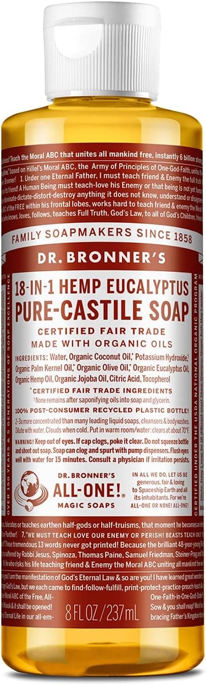 Dr. Bronner's - Pure-Castile Liquid Soap (Tea Tree) - Made with Organic Oils, 18-in-1 Uses: Acne-Prone Skin, Dandruff, Laundry, Pets and Dishes, Concentrated, Vegan, Non-GMO …